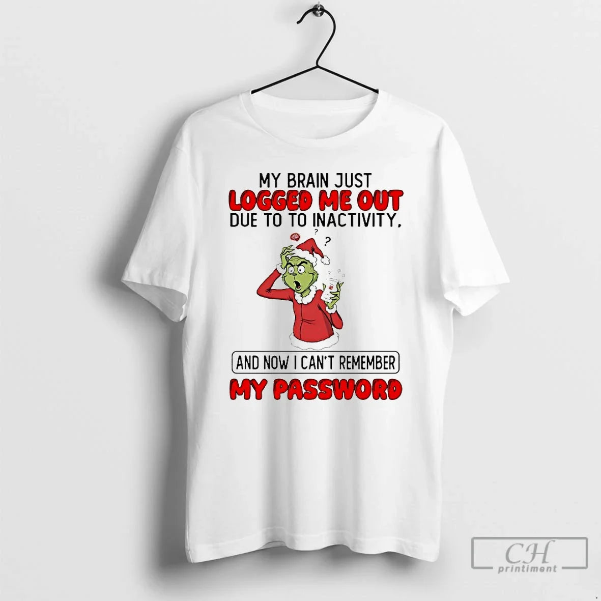 Classic Grinch My Brain Just Logged Me Out Due To - Adult & Kids T-Shirts, Sweatshirts & Hoodies apparel design preview 1