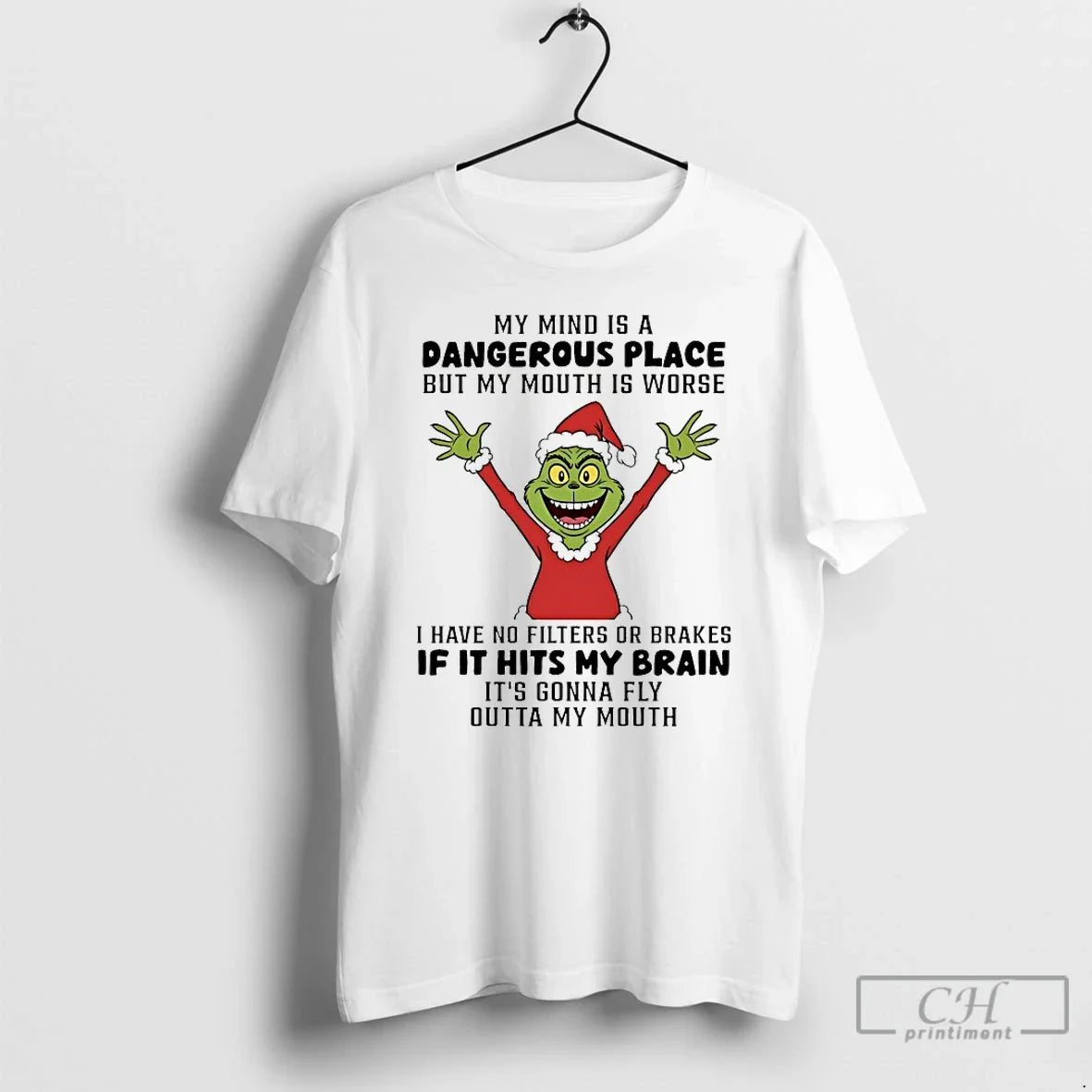 Classic Grinch My Mind Is A Dangerous Place But Mouth - Adult & Kids T-Shirts, Sweatshirts & Hoodies apparel design preview 1