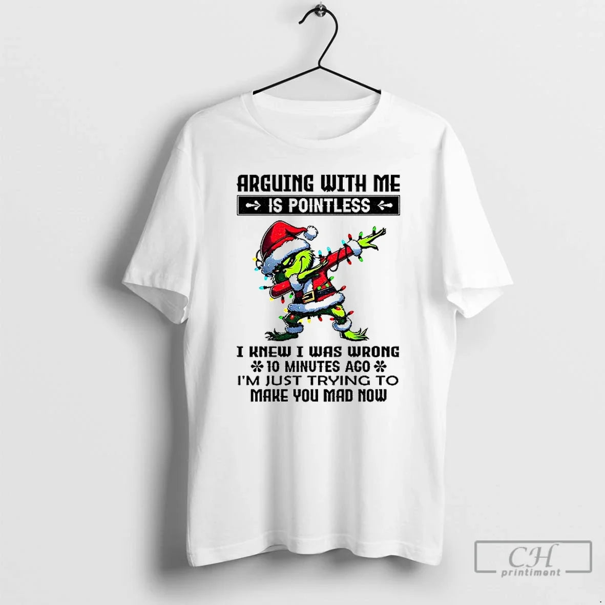 Classic Grinch Santa Arguing With Me Is Pointless I - Adult & Kids T-Shirts, Sweatshirts & Hoodies apparel design preview 1