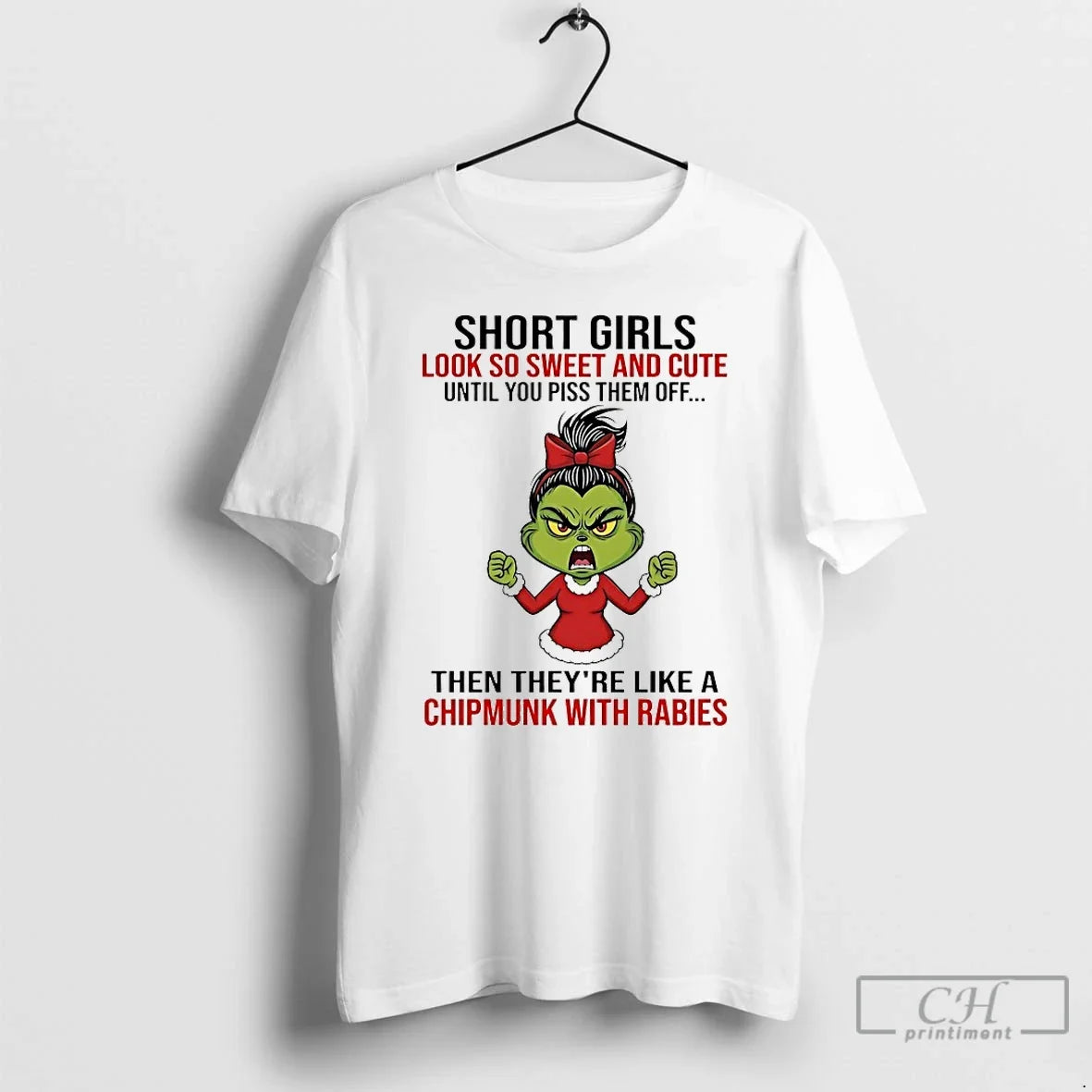 Classic Grinch Short Girls Look So Sweet And Cute - Adult & Kids T-Shirts, Sweatshirts & Hoodies apparel design preview 1