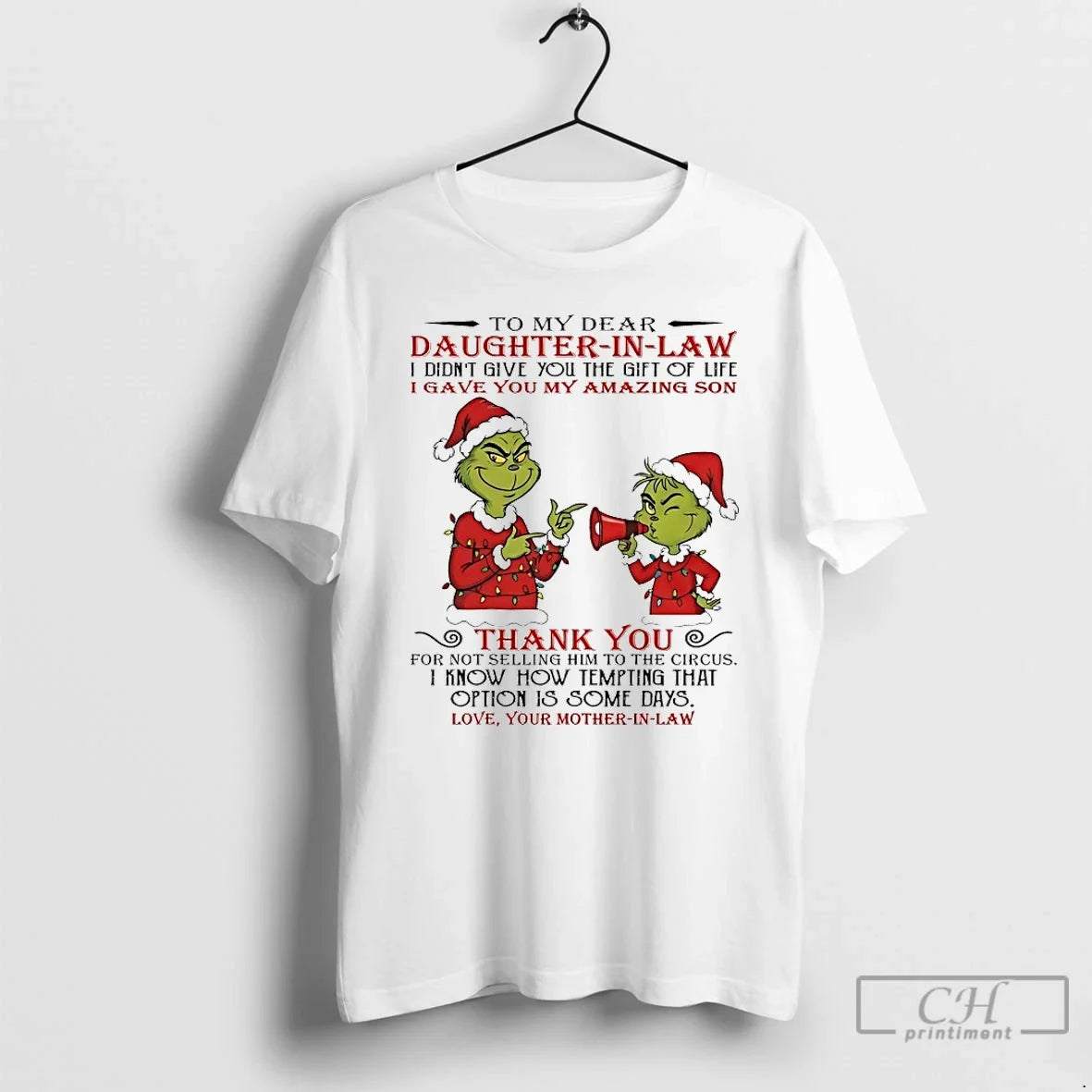 Classic Grinch To My Dear Daughter In Law Idiontgive - Adult & Kids T-Shirts, Sweatshirts & Hoodies apparel design preview 1