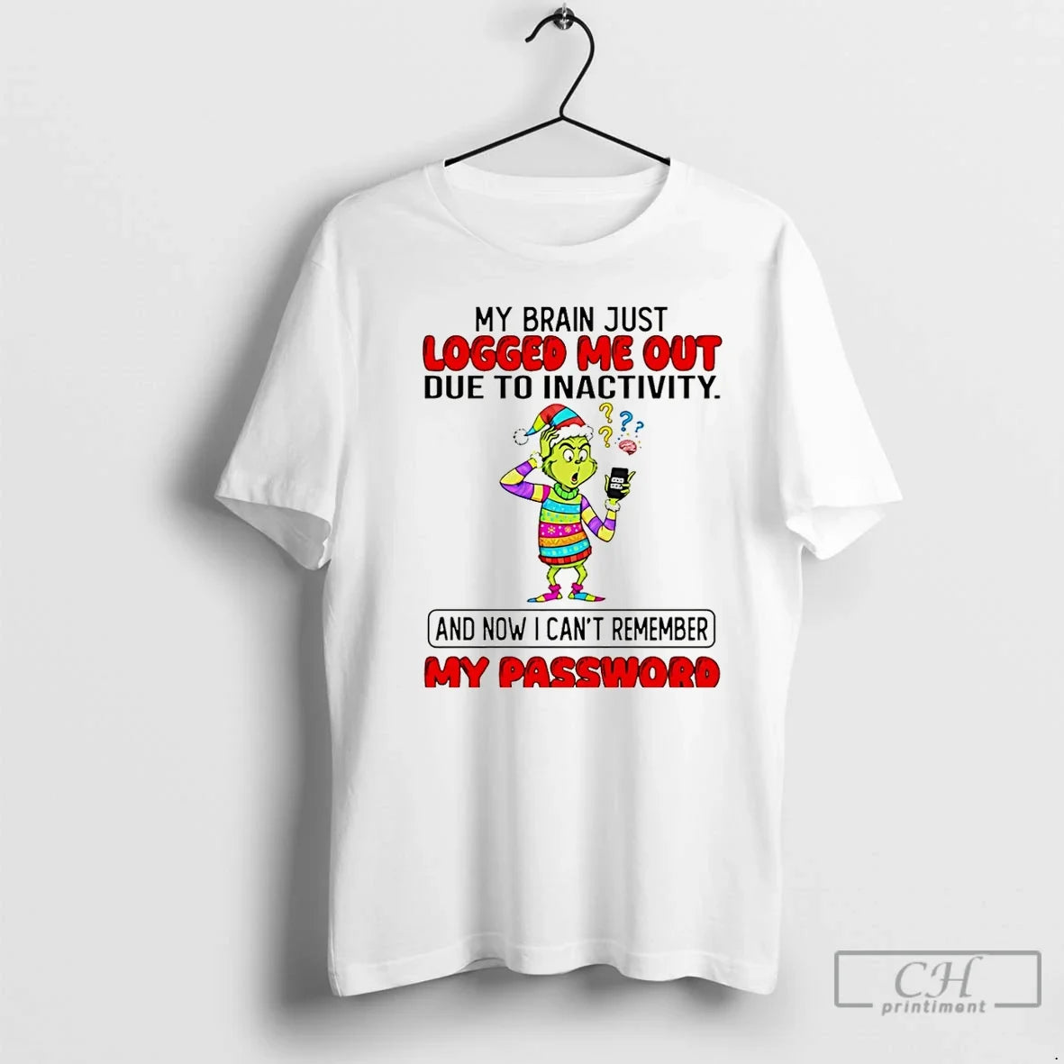 Classic Grinch My Brain Just Logged Me Out Due To - Adult & Kids T-Shirts, Sweatshirts & Hoodies apparel design preview 1