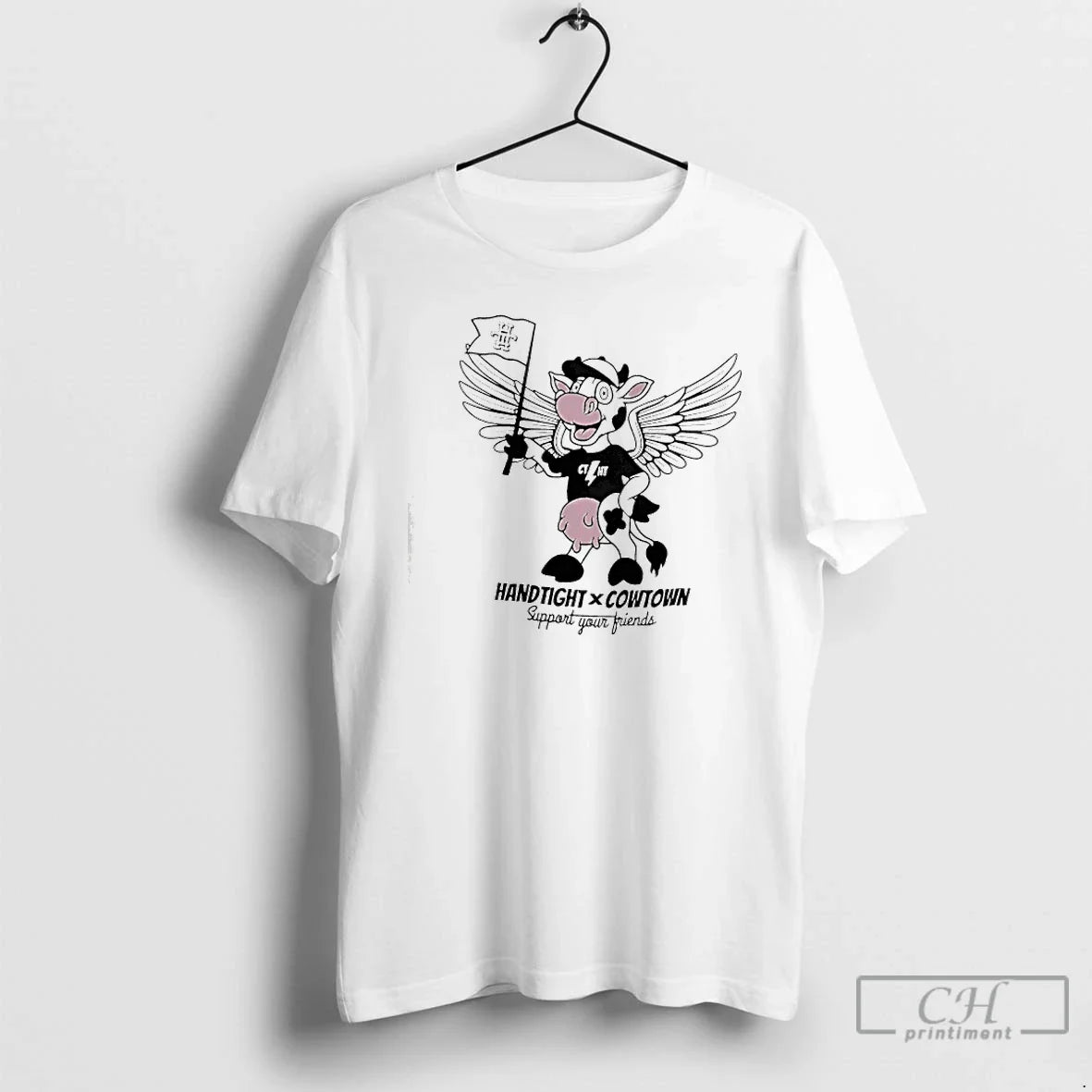 Classic Hand Tight X Cowtown Support Yur Friends Cow - Adult & Kids T-Shirts, Sweatshirts & Hoodies apparel design preview 1