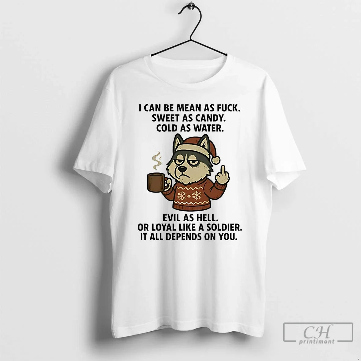 Classic Husky I Can Be Mean As Fuck Sweet Candy - Adult & Kids T-Shirts, Sweatshirts & Hoodies apparel design preview 1