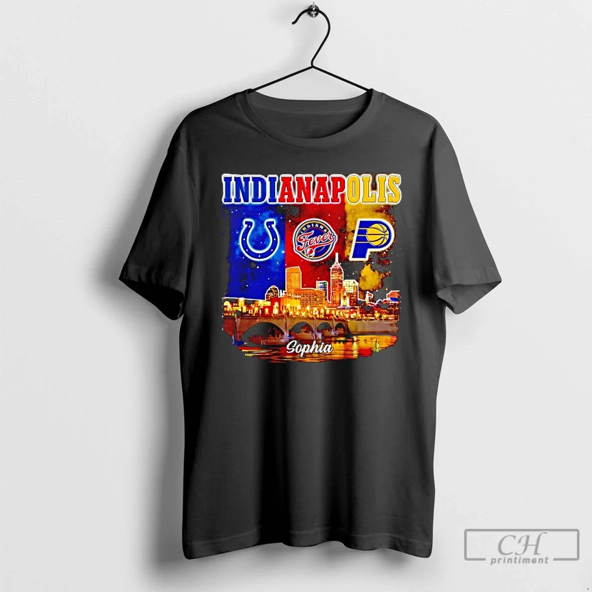 Classic Indianapolis City Skyline Colts Indiana Fever - Adult & Kids T-Shirts, Sweatshirts & Hoodies apparel design preview 1
