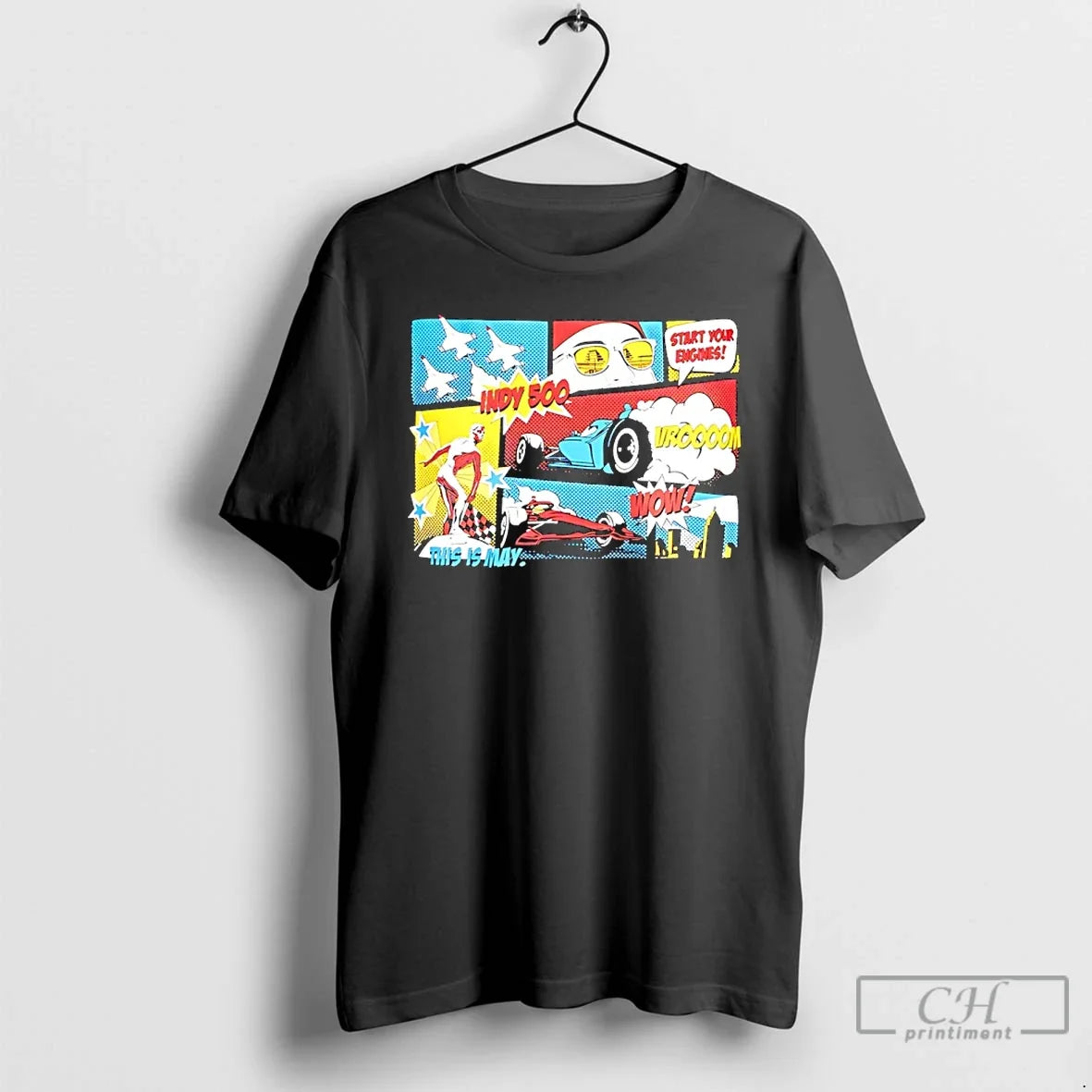 Classic Indianapolis Motor Speedway Comic Strip - Adult & Kids T-Shirts, Sweatshirts & Hoodies apparel design preview 1