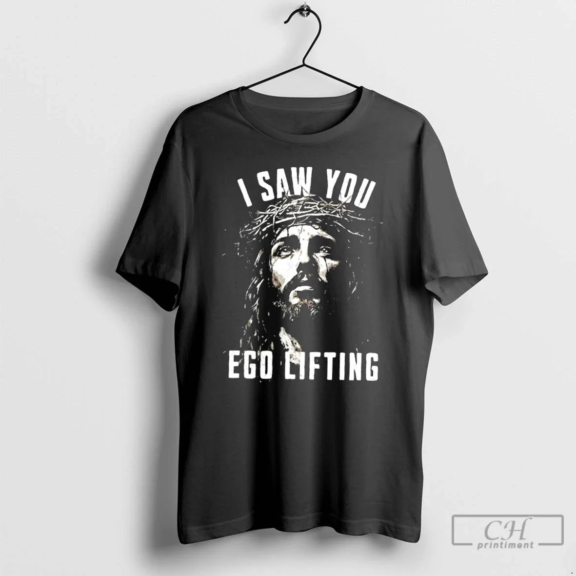 Classic Jesus I Saw You Ego Lifting - Adult & Kids T-Shirts, Sweatshirts & Hoodies apparel design preview 1