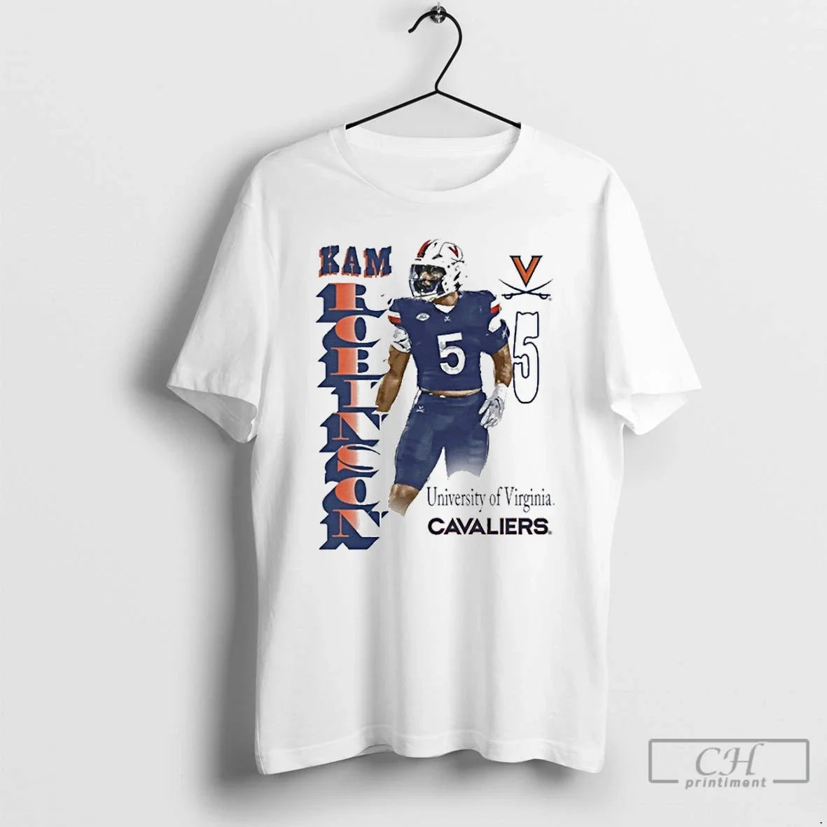 Classic Kam Robinson Portrait Virginia Cavaliers - Adult & Kids T-Shirts, Sweatshirts & Hoodies apparel design preview 1