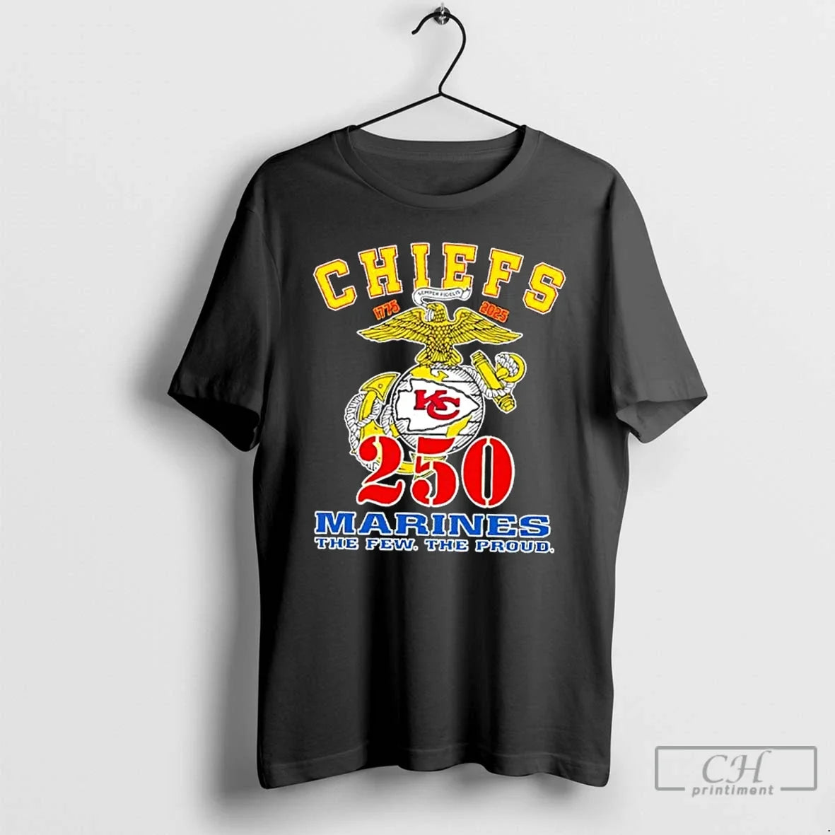 Classic Kansas City Chiefs X U S M C 250th Birthday - Adult & Kids T-Shirts, Sweatshirts & Hoodies apparel design preview 1