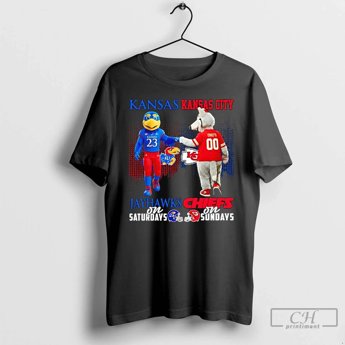 Classic Kansas Jayhawks On Saturdays X City Chiefs - Adult & Kids T-Shirts, Sweatshirts & Hoodies apparel design preview 1