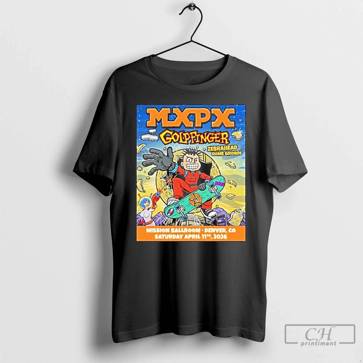 Classic Mxpx Goldfinger Mission Ballroom Apr 11 2026 - Adult & Kids T-Shirts, Sweatshirts & Hoodies apparel design preview 1