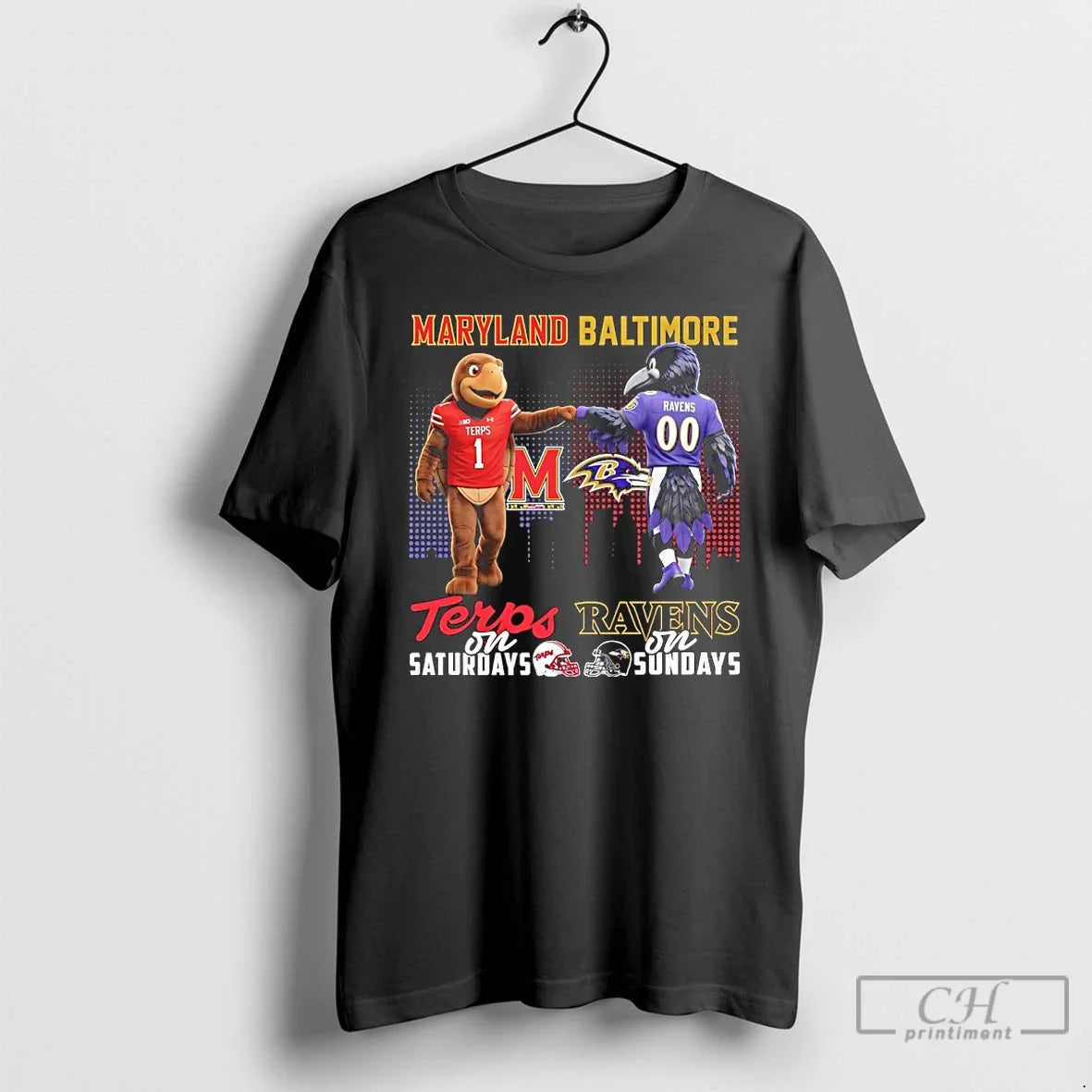 Classic Maryland Terrapins On Saturday And Baltimore - Adult & Kids T-Shirts, Sweatshirts & Hoodies apparel design preview 1