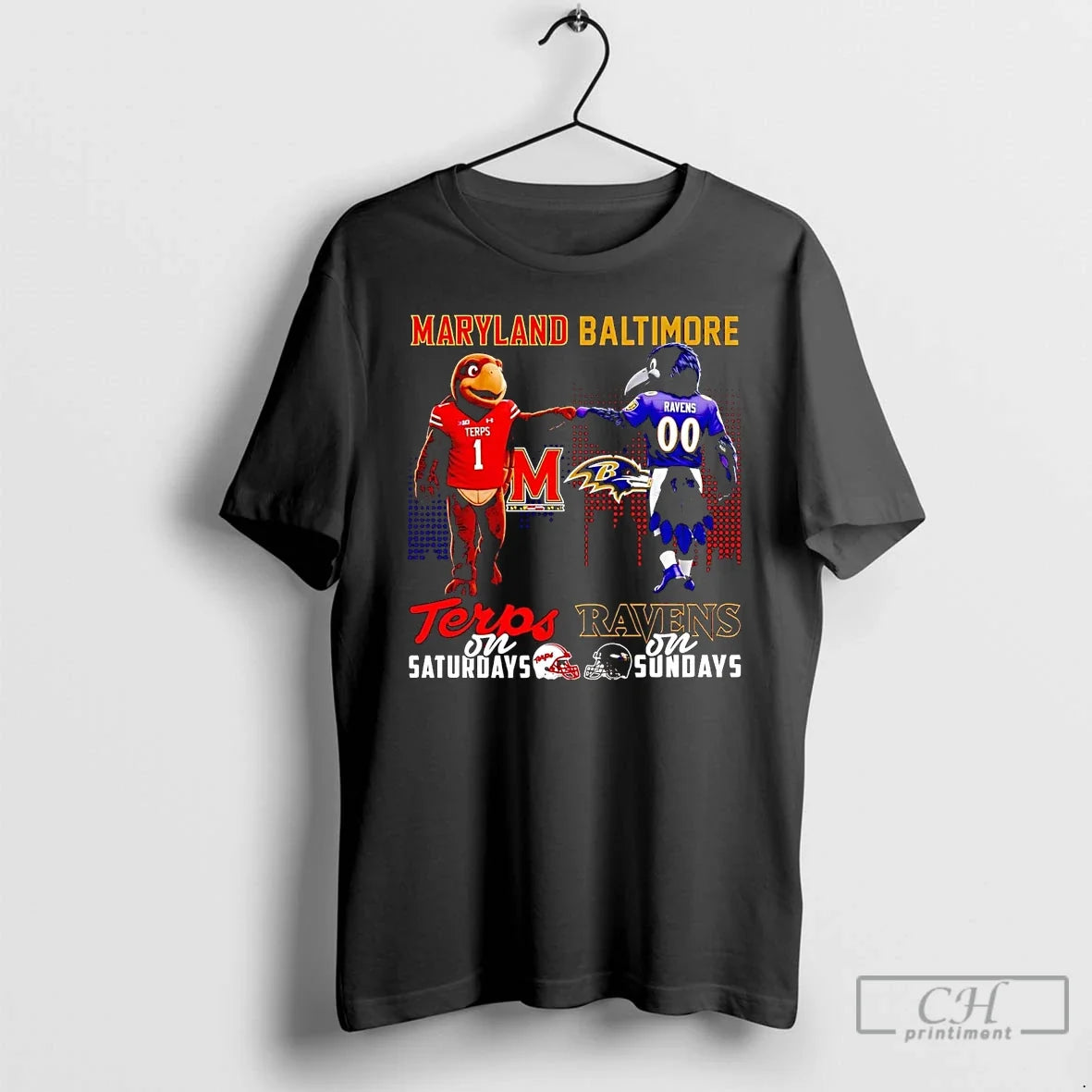 Classic Maryland Terrapins On Saturdays Baltimore - Adult & Kids T-Shirts, Sweatshirts & Hoodies apparel design preview 1