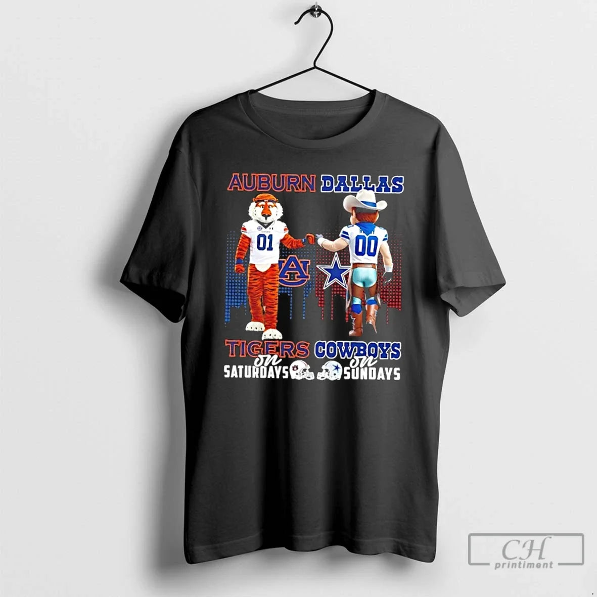 Classic Mascots Auburn Tigers On Saturdays X Dallas - Adult & Kids T-Shirts, Sweatshirts & Hoodies apparel design preview 1