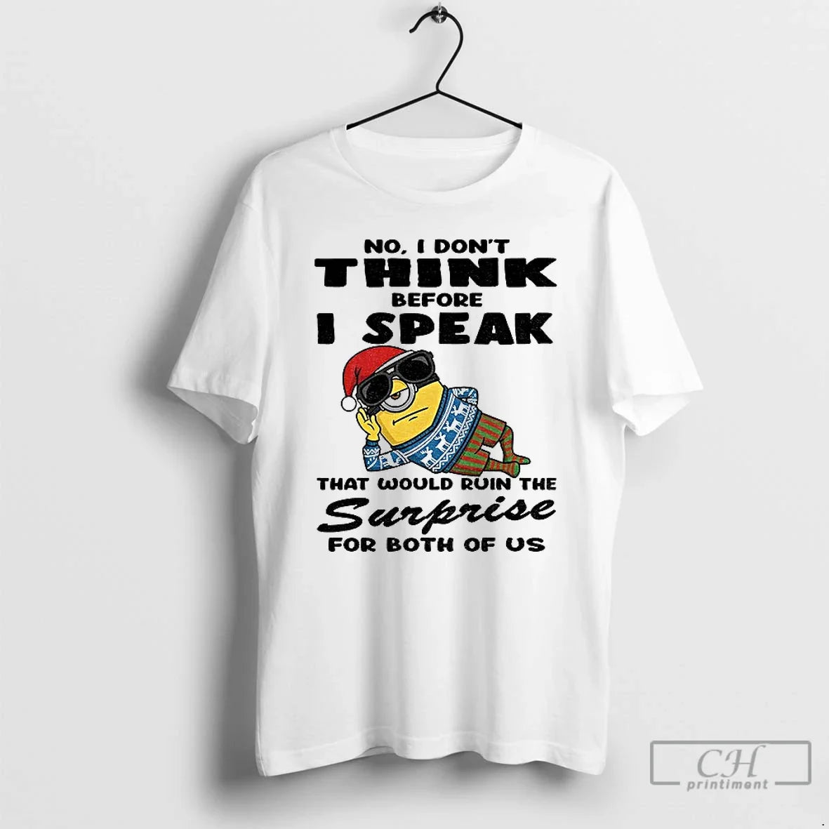Classic Minion Funny No I Dont Think Before Speak - Adult & Kids T-Shirts, Sweatshirts & Hoodies apparel design preview 1