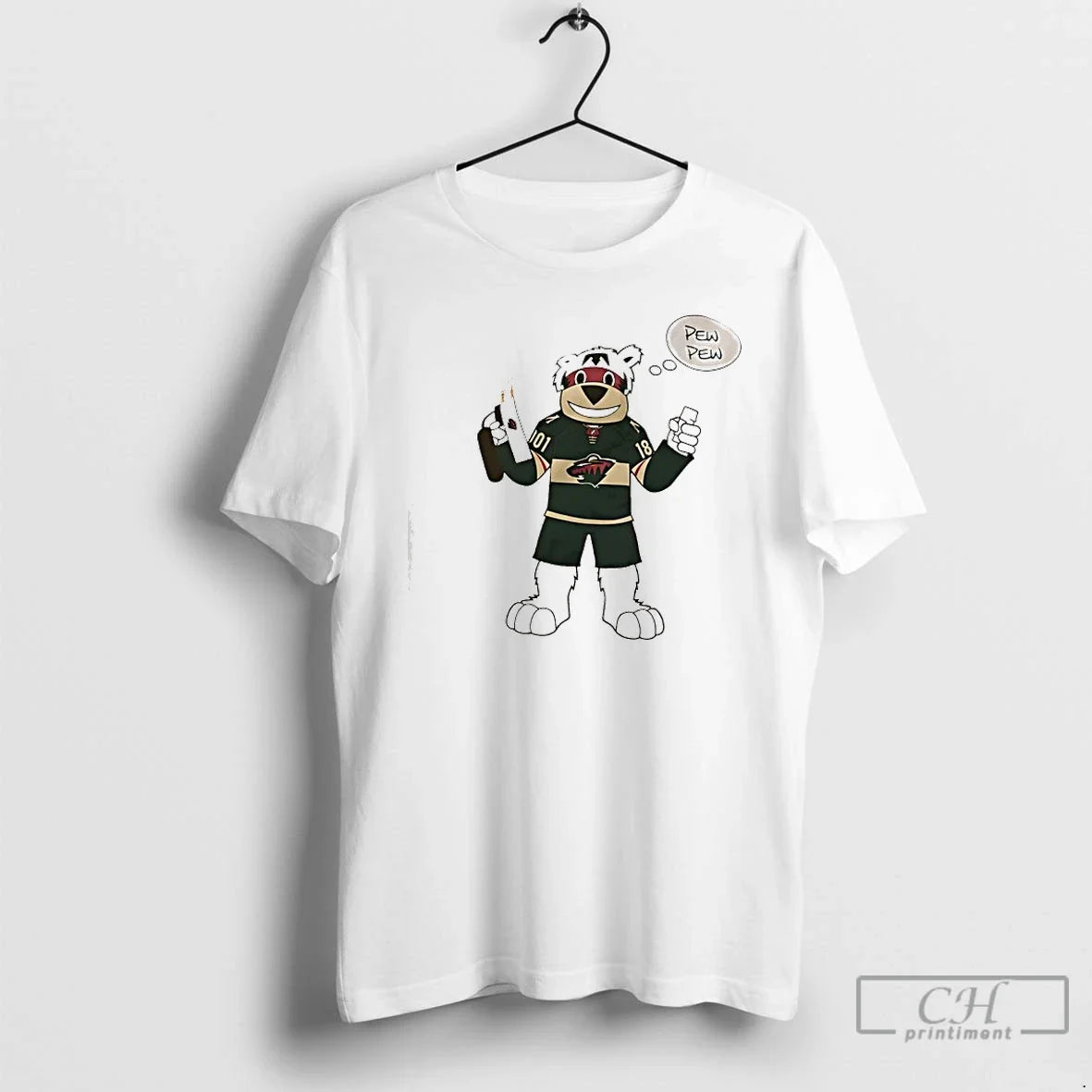 Classic Minnesota Wild Nordy Mascot Pew - Adult & Kids T-Shirts, Sweatshirts & Hoodies apparel design preview 1