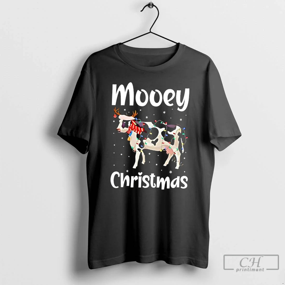 Classic Mooey Christmas Cow - Adult & Kids T-Shirts, Sweatshirts & Hoodies apparel design preview 1