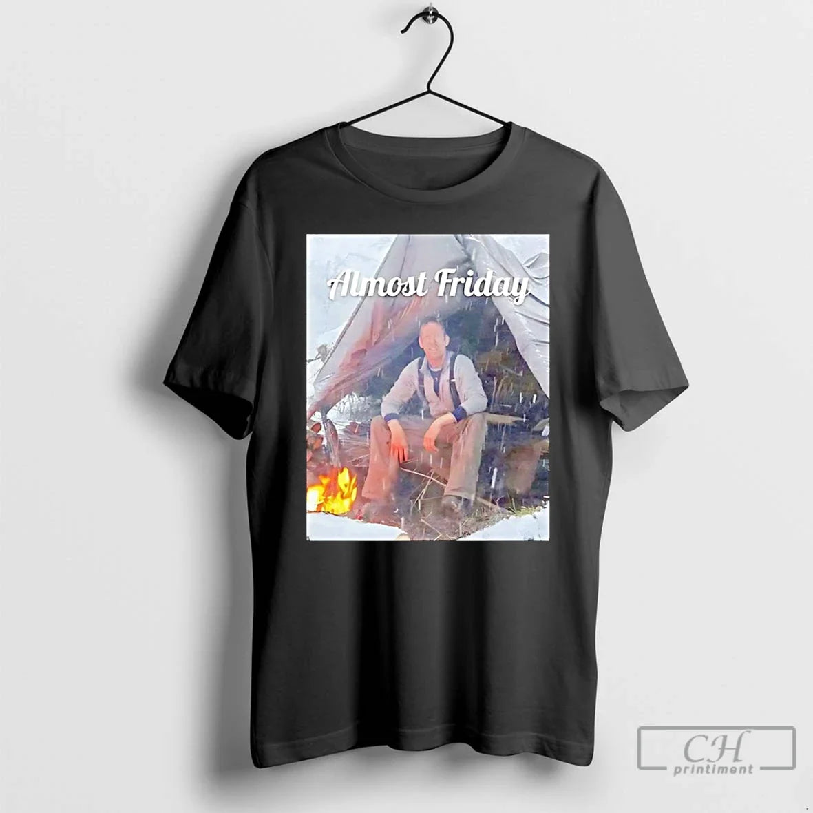 Classic Outdoor Boys Solo Camping Almost Friday - Adult & Kids T-Shirts, Sweatshirts & Hoodies apparel design preview 1