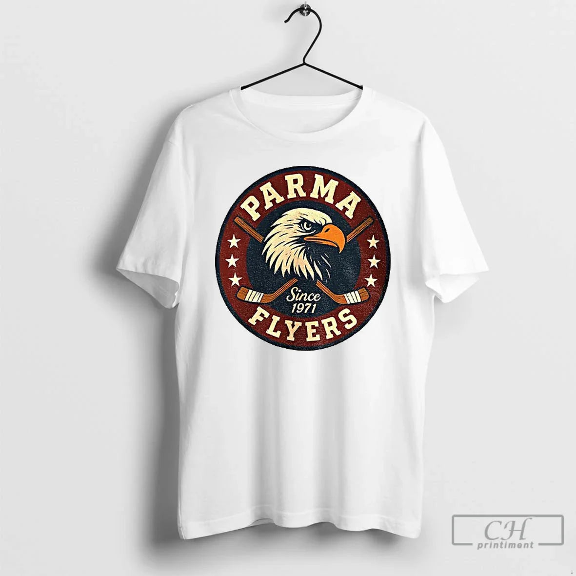 Classic Parma Flyers Eagle Since 1971 - Adult & Kids T-Shirts, Sweatshirts & Hoodies apparel design preview 1