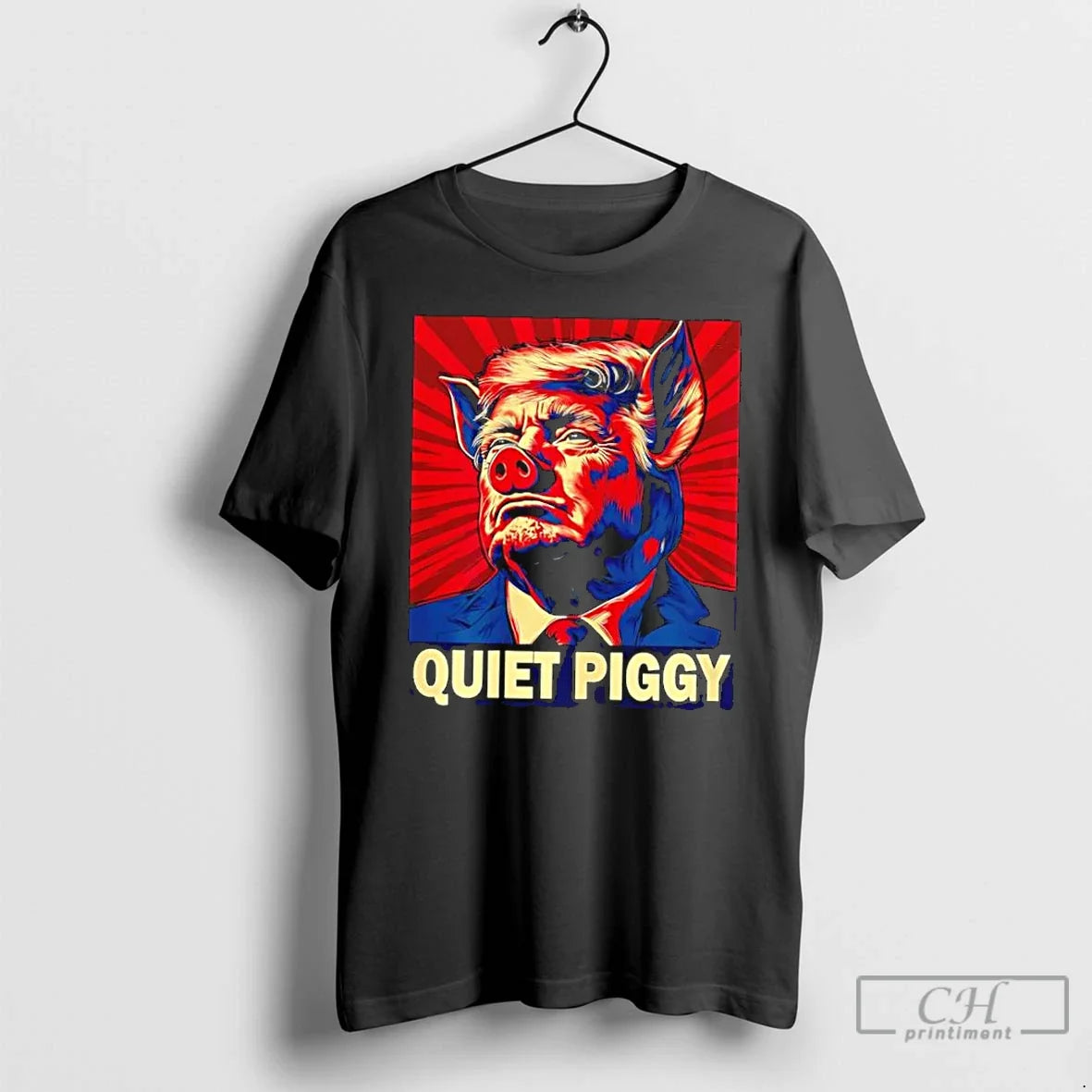 Classic Quiet Piggy Trump Retro Meme - Adult & Kids T-Shirts, Sweatshirts & Hoodies apparel design preview 1