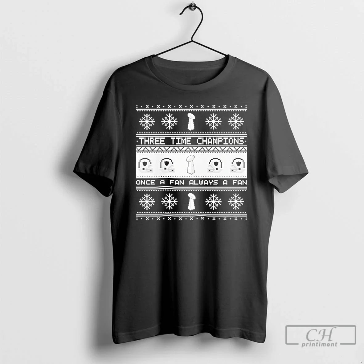 Classic Raiders Three Time Champions Once A Fan - Adult & Kids T-Shirts, Sweatshirts & Hoodies apparel design preview 1