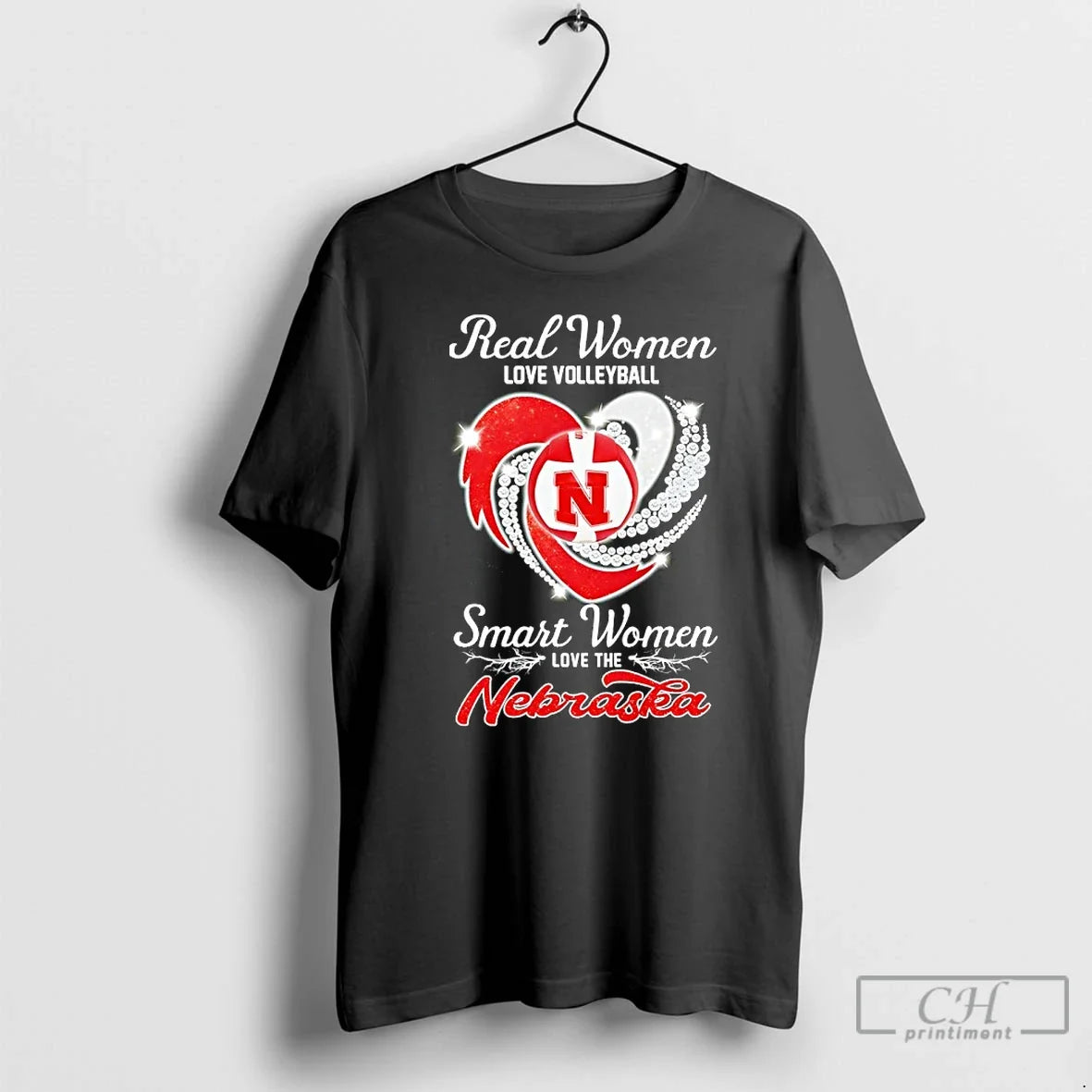 Classic Real Women Love Volleyball Smart The Nebraska - Adult & Kids T-Shirts, Sweatshirts & Hoodies apparel design preview 1
