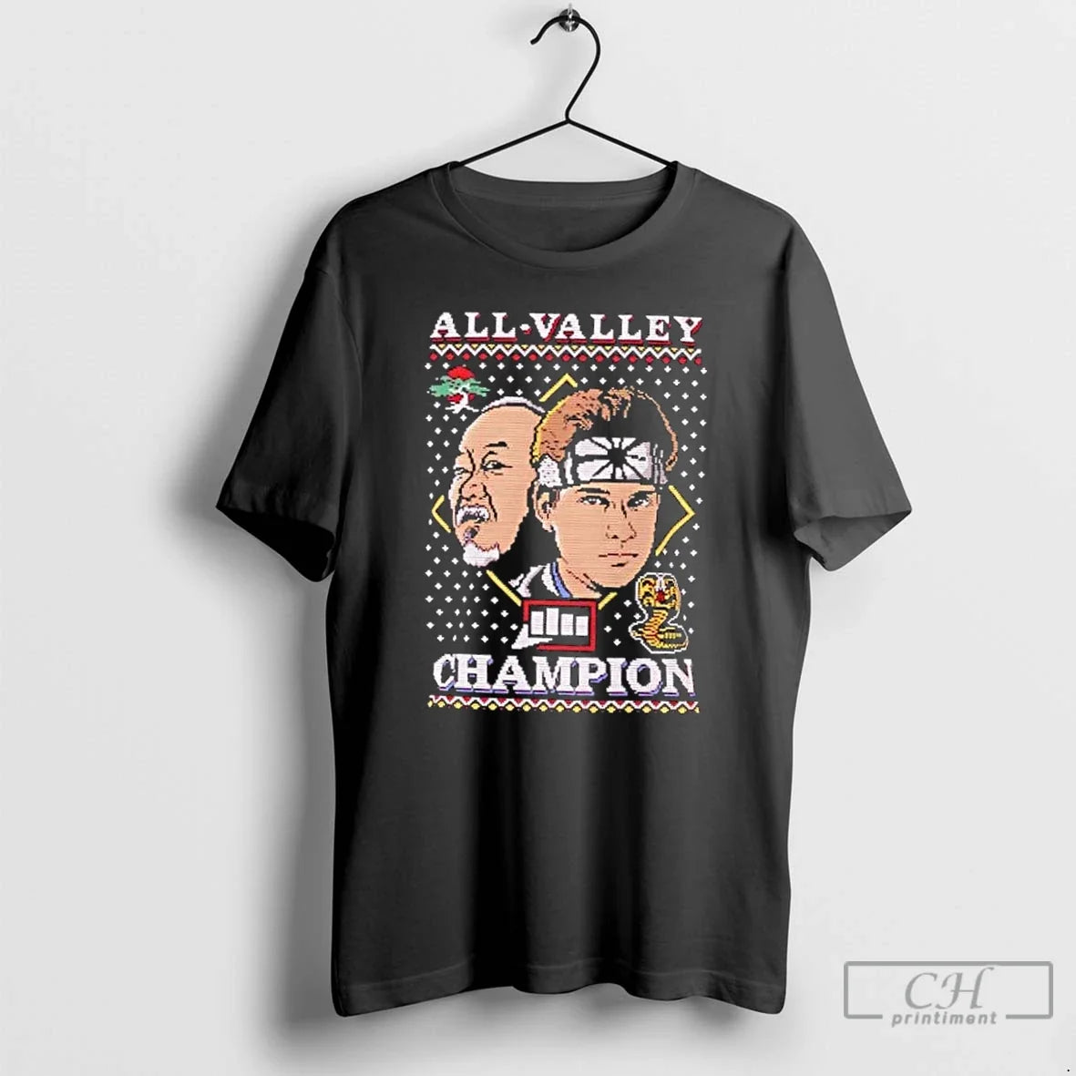 Classic Retro Martial Arts Champion Christmas - Adult & Kids T-Shirts, Sweatshirts & Hoodies apparel design preview 1