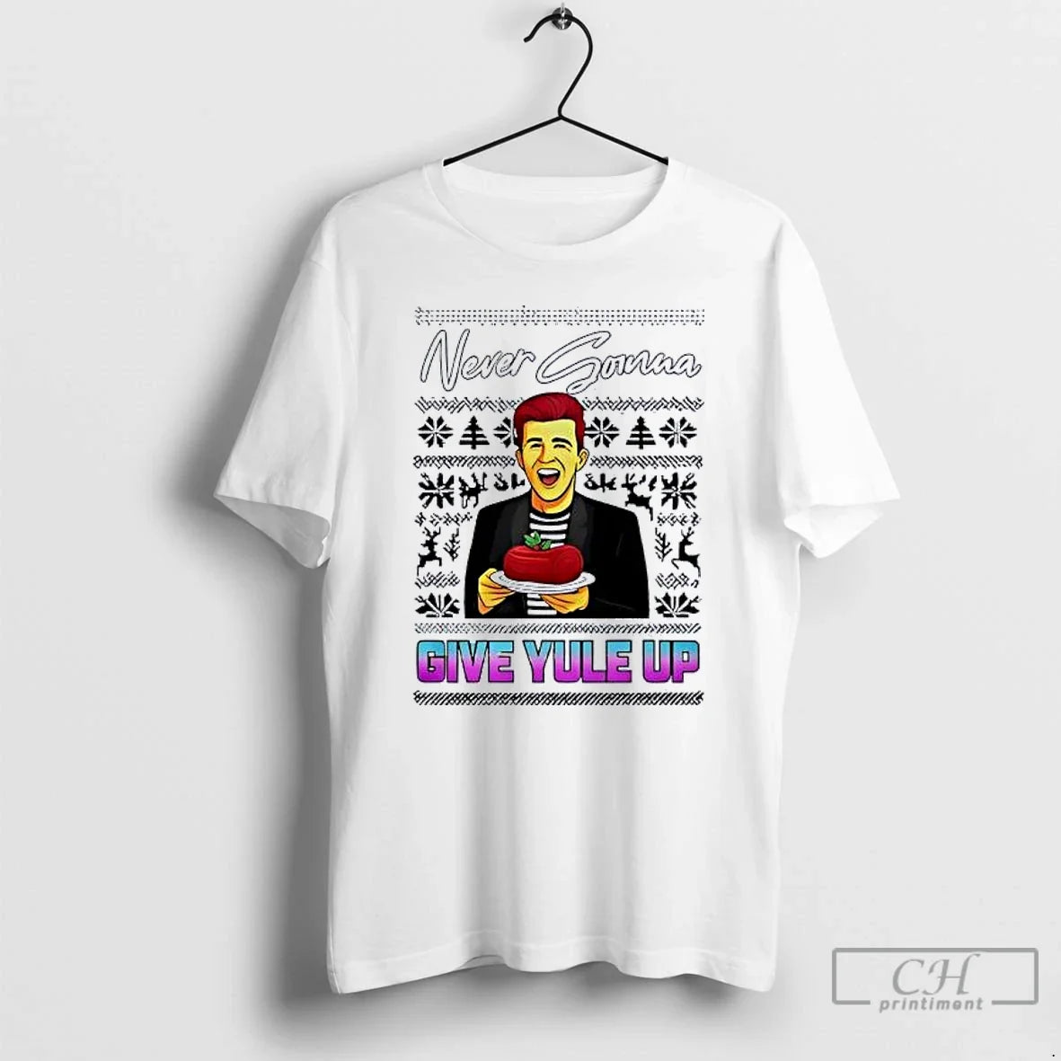 Classic Rick Astley Never Gonna Give Yule Up Ugly - Adult & Kids T-Shirts, Sweatshirts & Hoodies apparel design preview 1