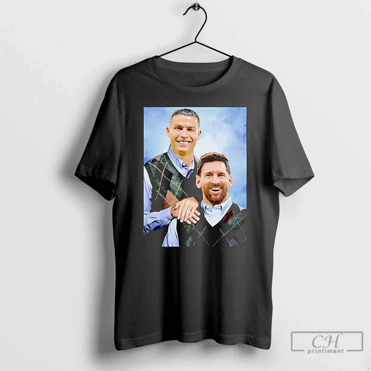 Classic Ronaldo Cr7 And Messi Step Brothers Christmas - Adult & Kids T-Shirts, Sweatshirts & Hoodies apparel design preview 1