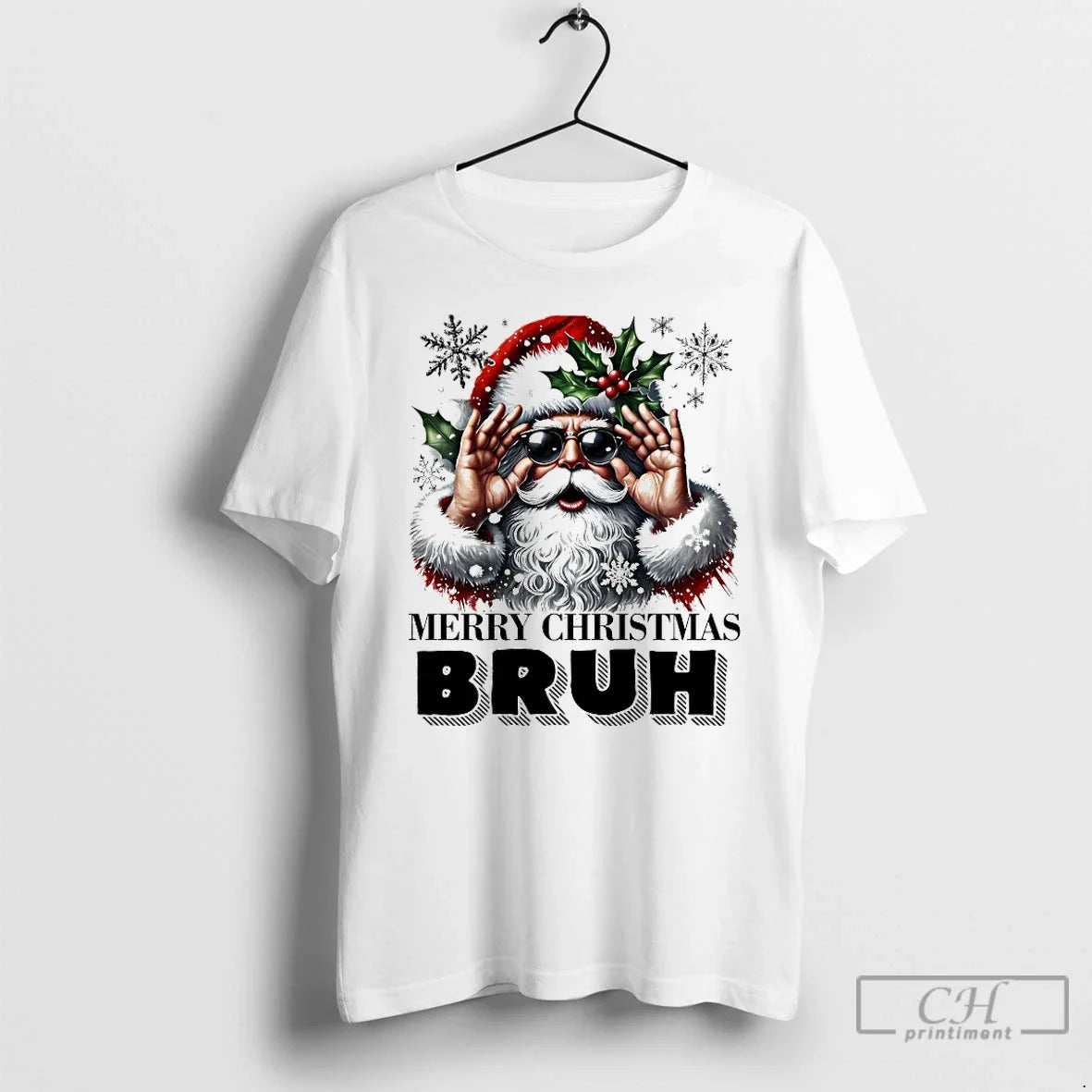 Classic Santa Merry Christmas Bruh - Adult & Kids T-Shirts, Sweatshirts & Hoodies apparel design preview 1