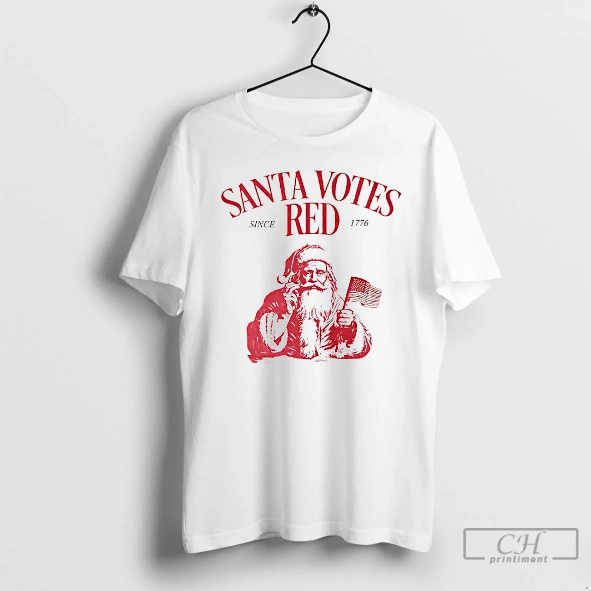 Classic Santa Votes Red Since 1776 Christmas - Adult & Kids T-Shirts, Sweatshirts & Hoodies apparel design preview 1