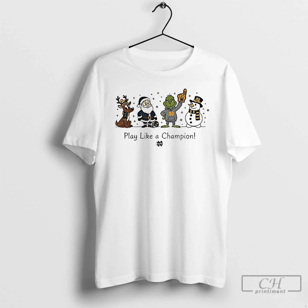 Classic Santa Character Notre Dame Fighting Irish - Adult & Kids T-Shirts, Sweatshirts & Hoodies apparel design preview 1