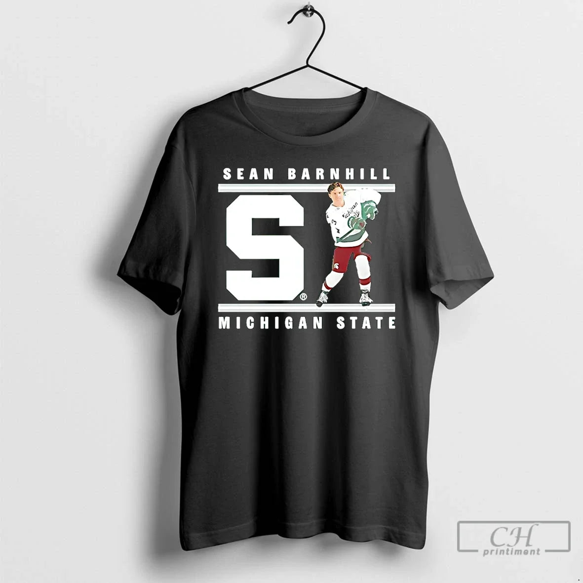 Classic Sean Barnhill Michigan State Hockey - Adult & Kids T-Shirts, Sweatshirts & Hoodies apparel design preview 1