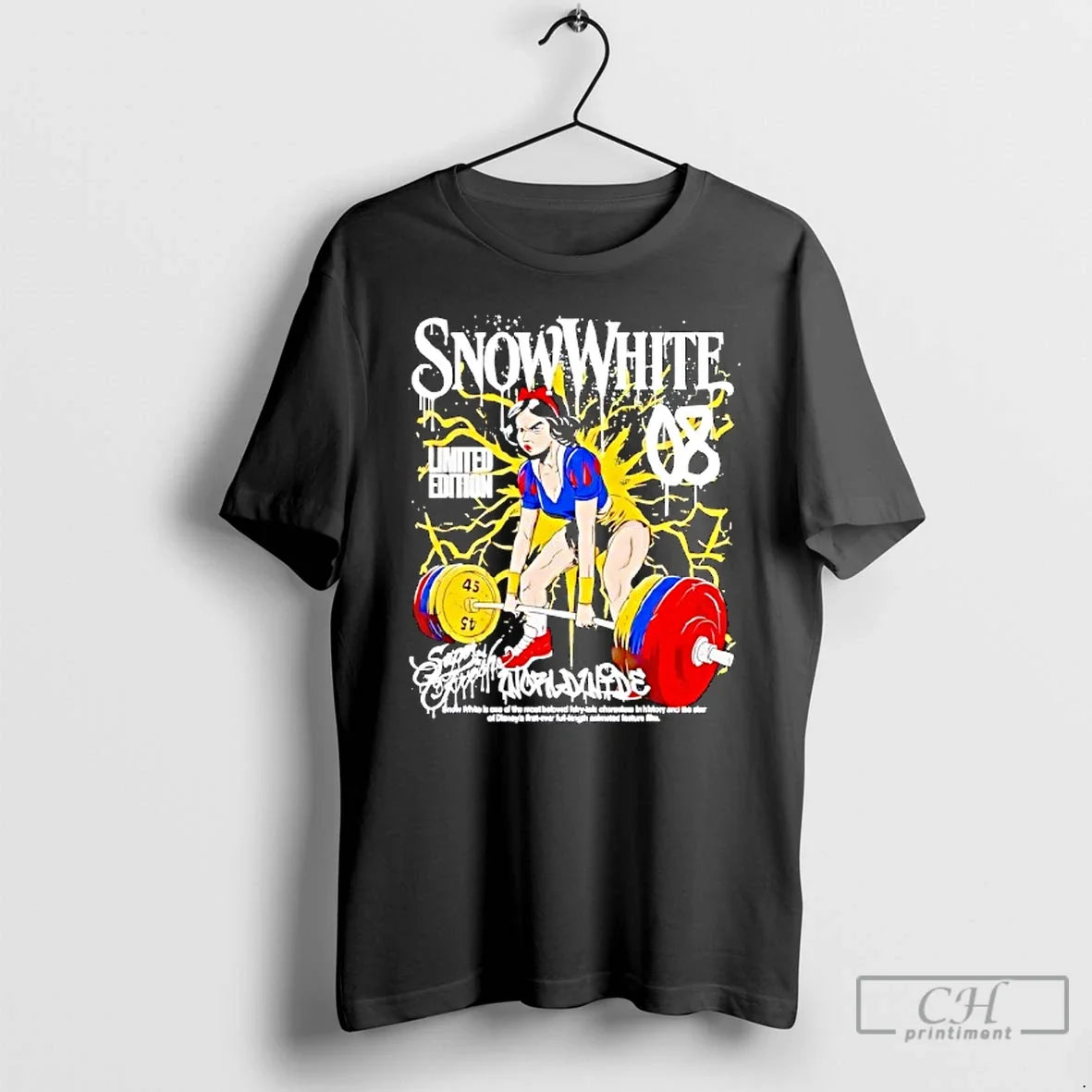 Classic Superfresh Snow White Lifting Weights - Adult & Kids T-Shirts, Sweatshirts & Hoodies apparel design preview 1