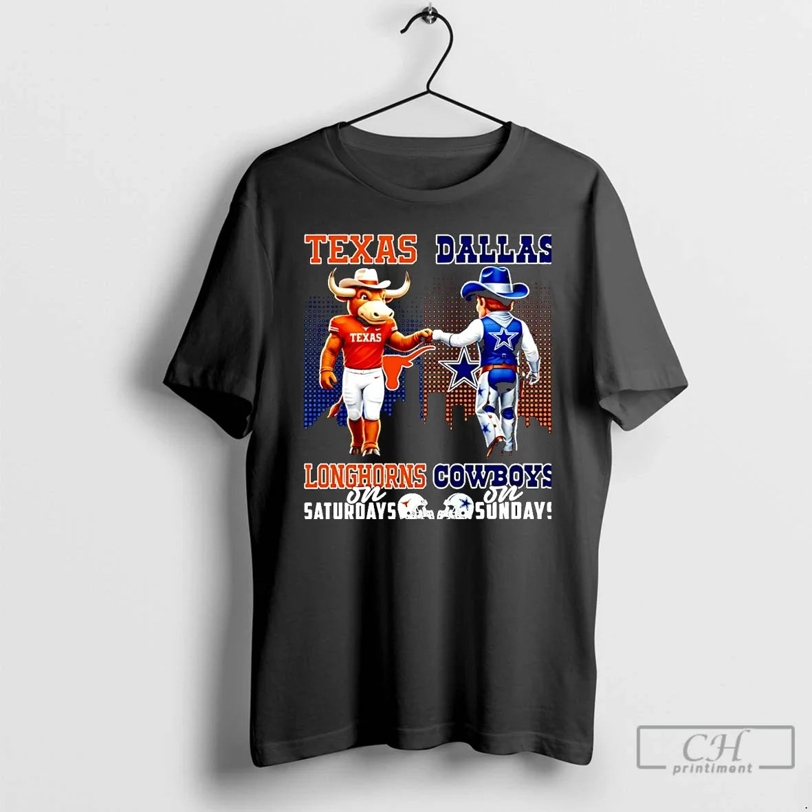 Classic Texas Longhorns On Saturdays Vs Dallas - Adult & Kids T-Shirts, Sweatshirts & Hoodies apparel design preview 1