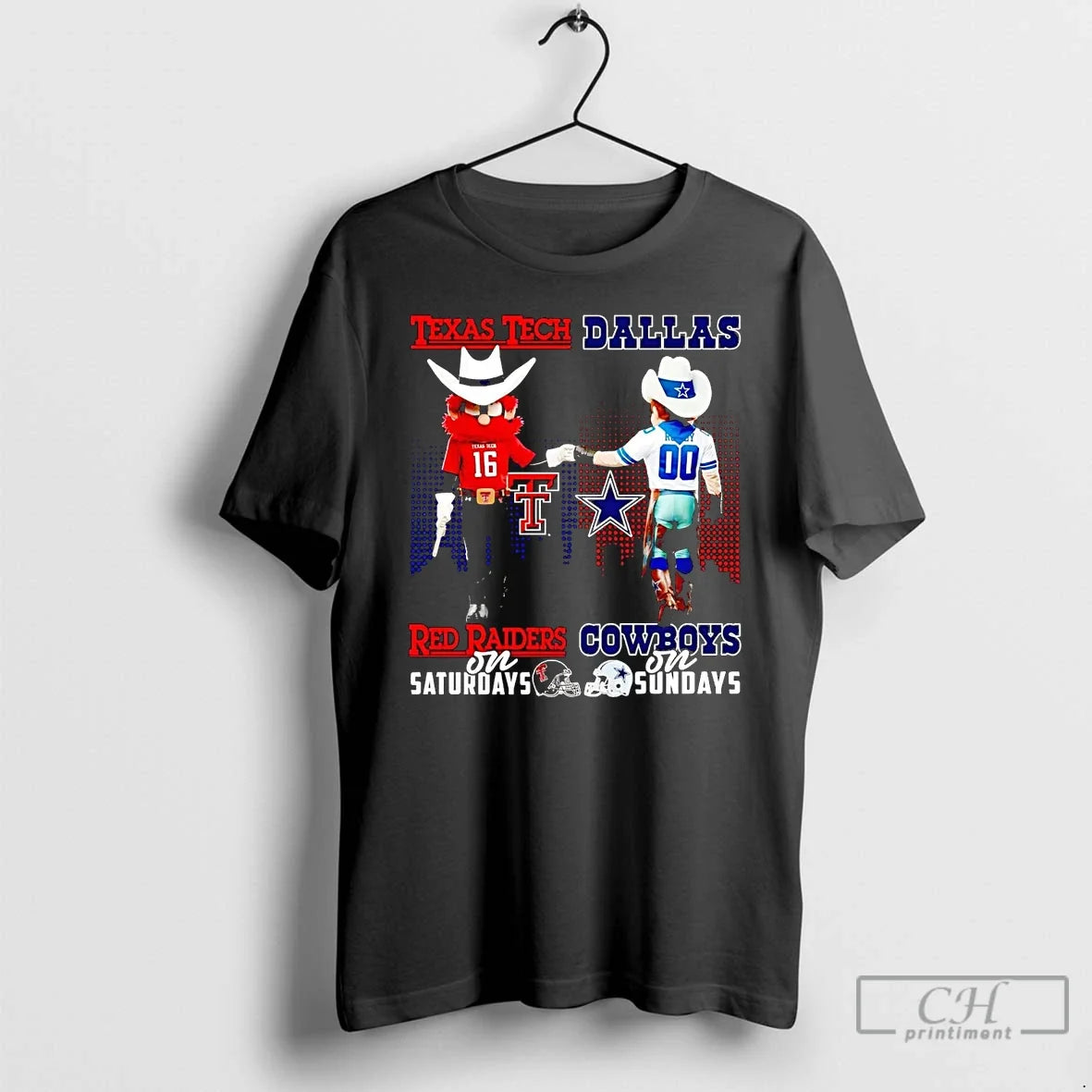 Classic Texas Tech Red Raiders On Saturdays Dallas - Adult & Kids T-Shirts, Sweatshirts & Hoodies apparel design preview 1