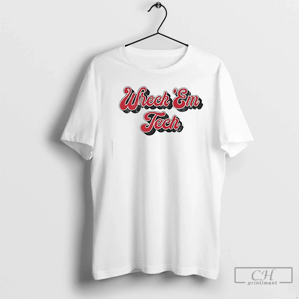 Classic Texas Tech Wreck Em 70s Script - Adult & Kids T-Shirts, Sweatshirts & Hoodies apparel design preview 1