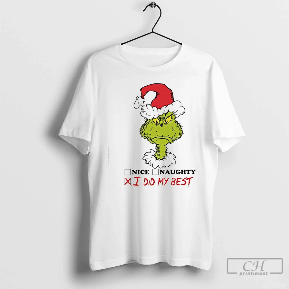 Classic The Grinch Graphic Nice Naughty I Did My Best - Adult & Kids T-Shirts, Sweatshirts & Hoodies apparel design preview 1