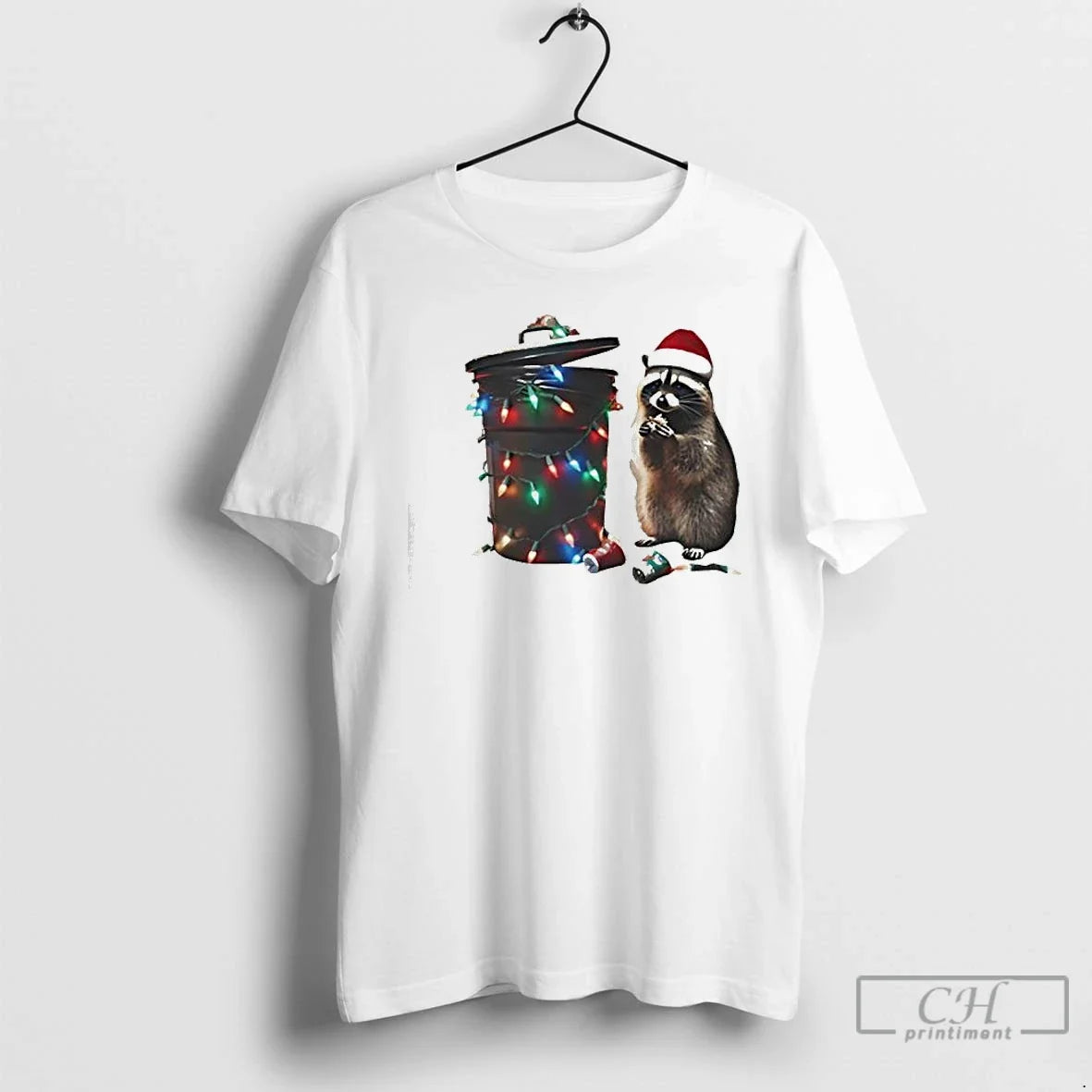 Classic Trashy Christmas Raccoon Trash Lights Graphic - Adult & Kids T-Shirts, Sweatshirts & Hoodies apparel design preview 1