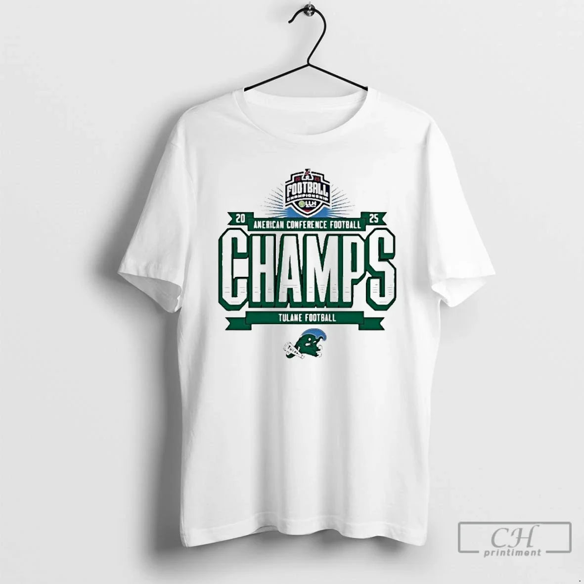 Classic Tulane Green Wave 2025 American Conference - Adult & Kids T-Shirts, Sweatshirts & Hoodies apparel design preview 1
