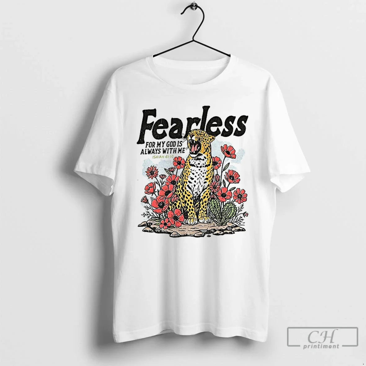 Classic Vintage Leopard Fearless For My God Is Always - Adult & Kids T-Shirts, Sweatshirts & Hoodies apparel design preview 1