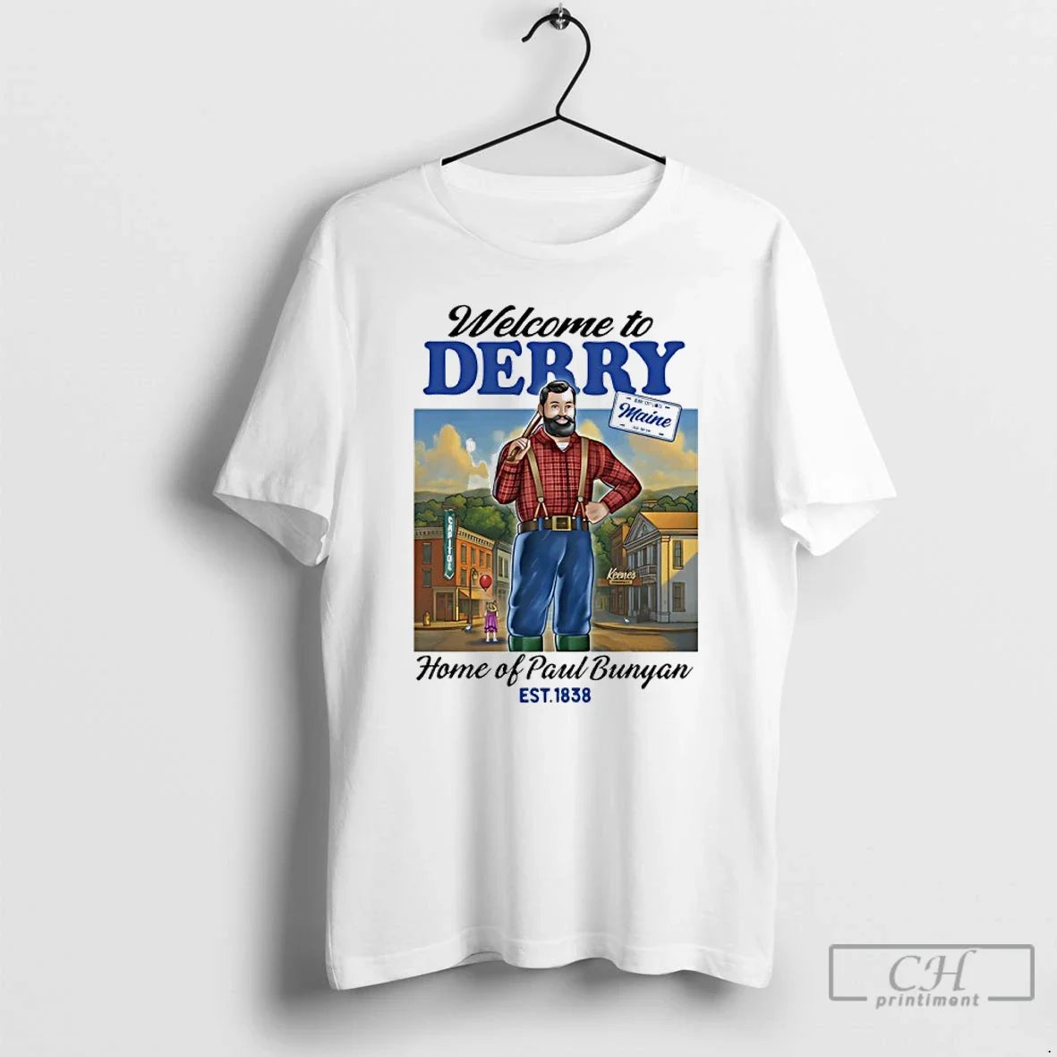 Classic Welcome To Derry Home Of Paul Bunyan Est 1838 - Adult & Kids T-Shirts, Sweatshirts & Hoodies apparel design preview 1