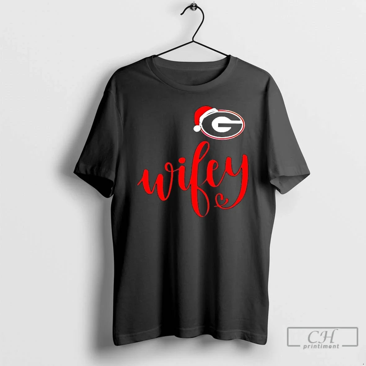 Classic Wifey Georgia Bulldogs Santa Hat Merry - Adult & Kids T-Shirts, Sweatshirts & Hoodies apparel design preview 1