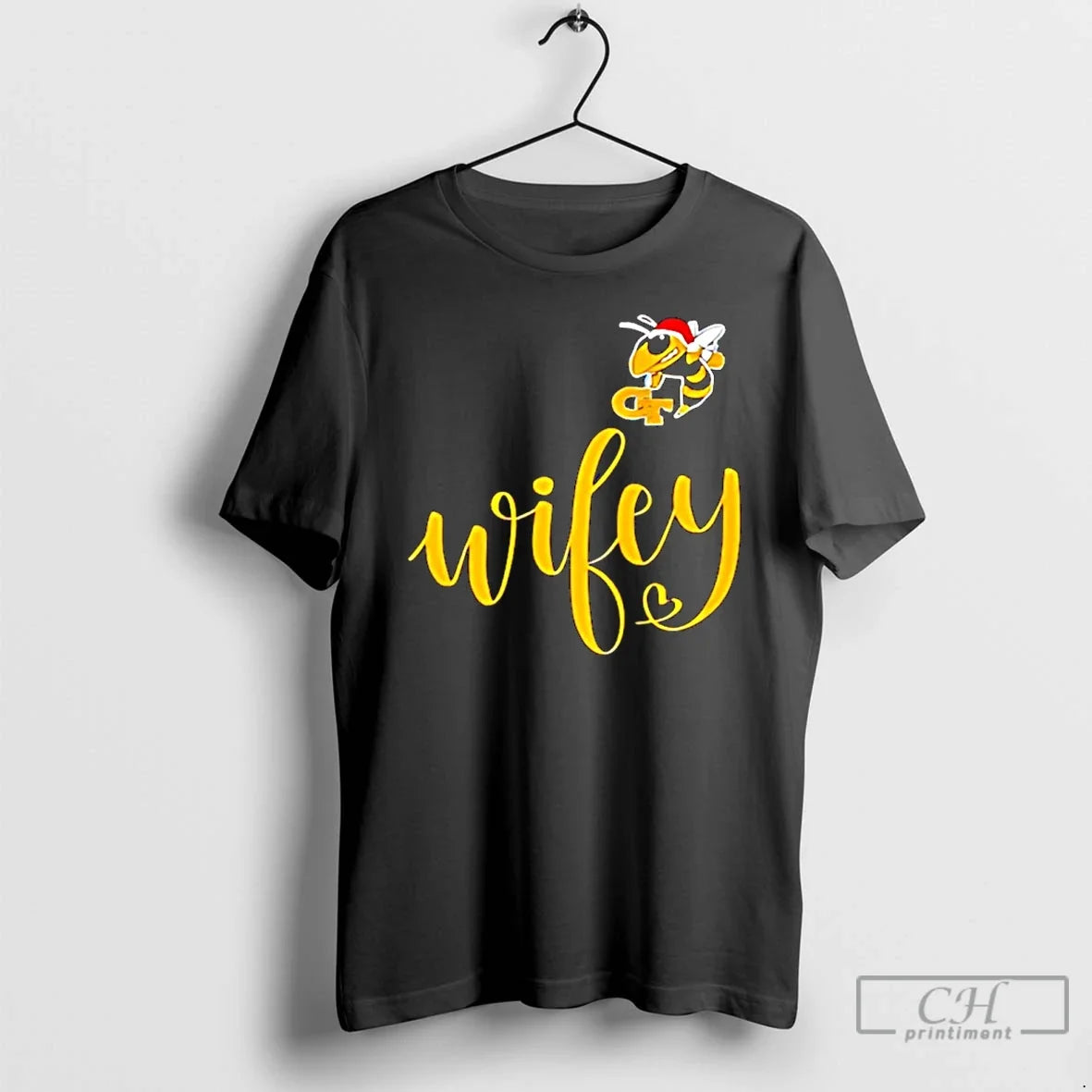 Classic Wifey Georgia Tech Yellow Jackets Santa Hat - Adult & Kids T-Shirts, Sweatshirts & Hoodies apparel design preview 1