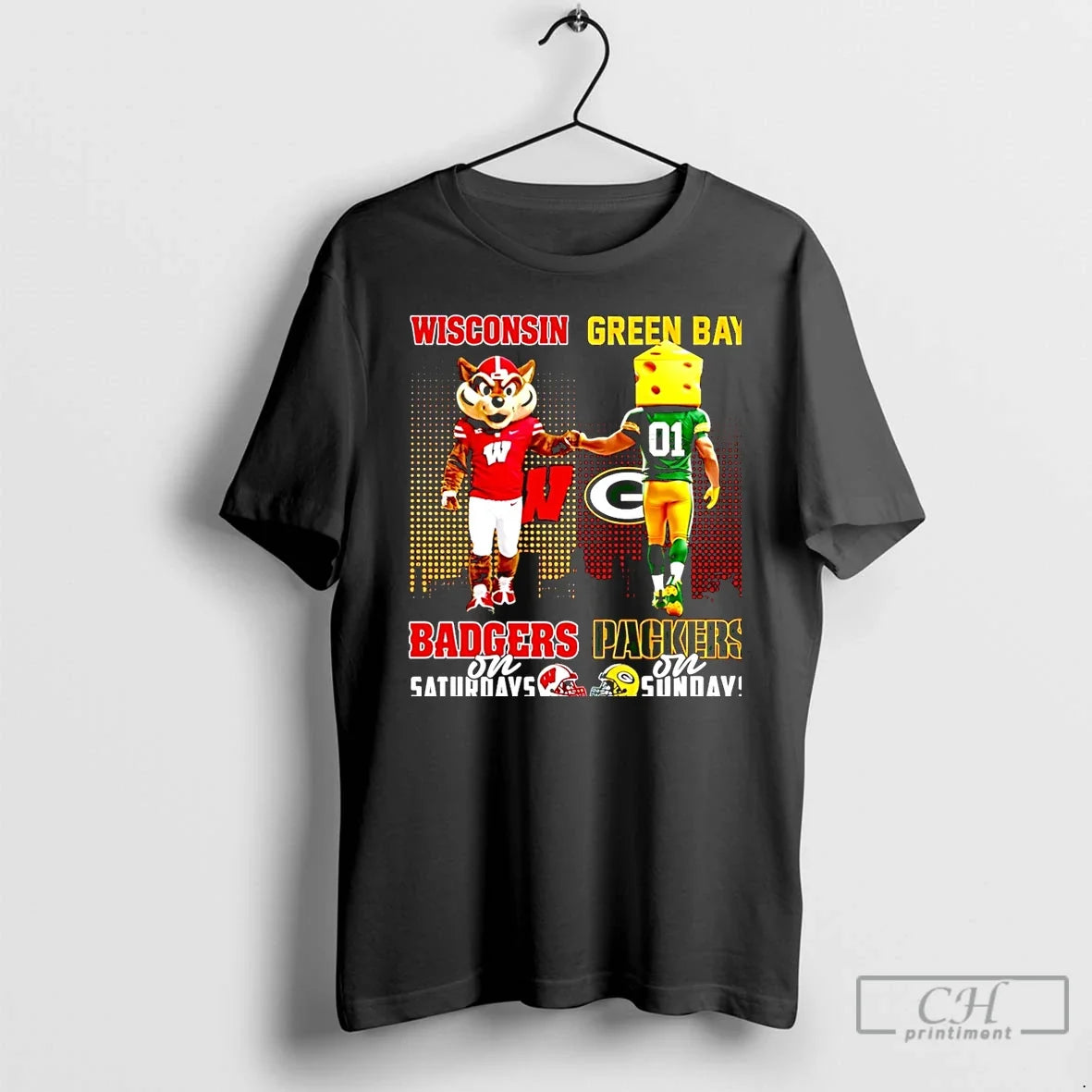 Classic Wisconsin Badgers On Saturdays Vs Green Bay - Adult & Kids T-Shirts, Sweatshirts & Hoodies apparel design preview 1