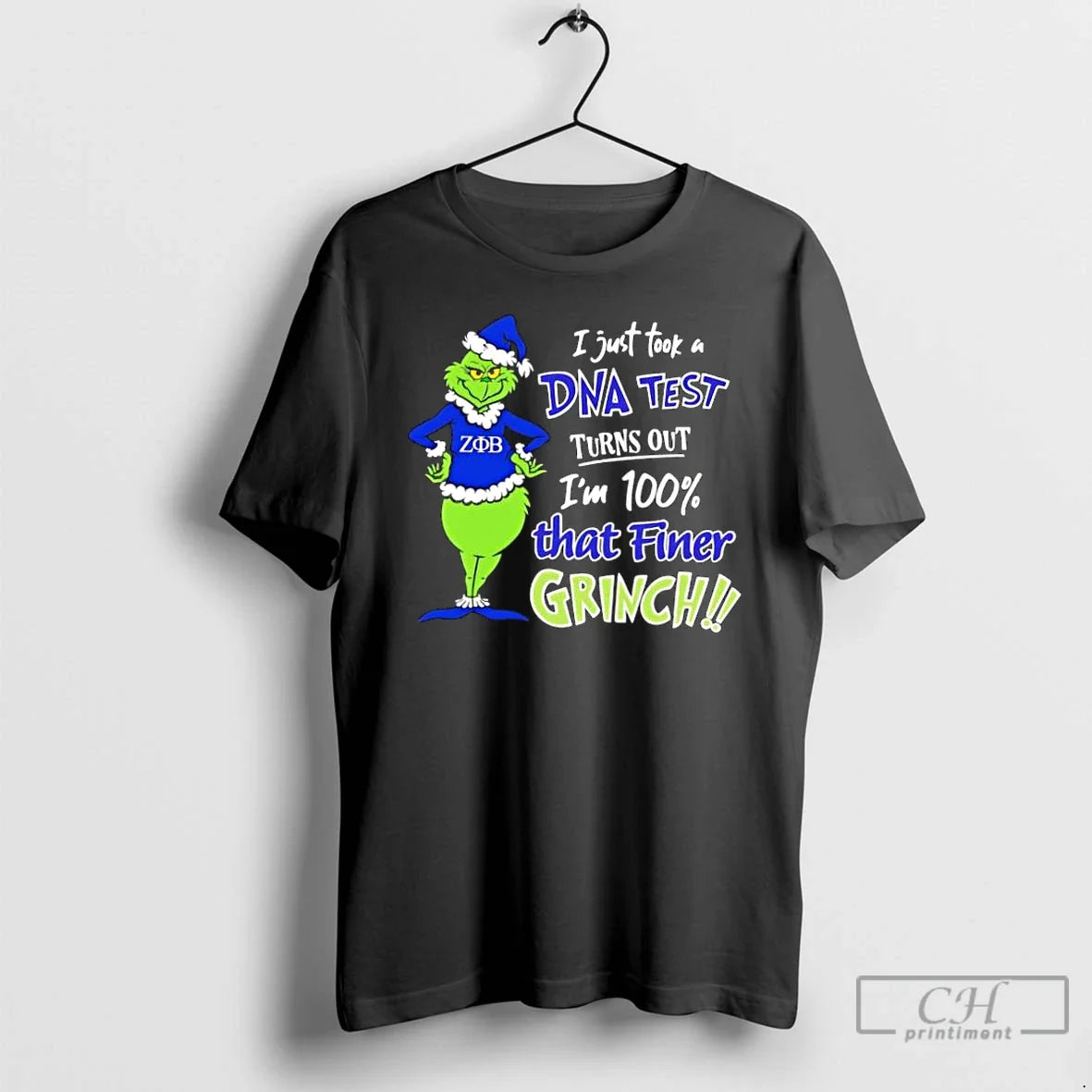 Classic Zeta Phi Beta Grinch Dna Test Reveal - Adult & Kids T-Shirts, Sweatshirts & Hoodies apparel design preview 1
