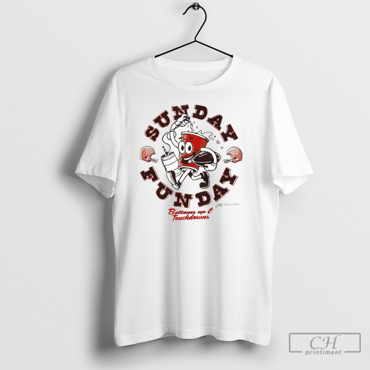 Cleveland Browns Bottoms Up Sunday Funday T - Adult & Kids T-Shirts, Sweatshirts & Hoodies apparel design preview 1