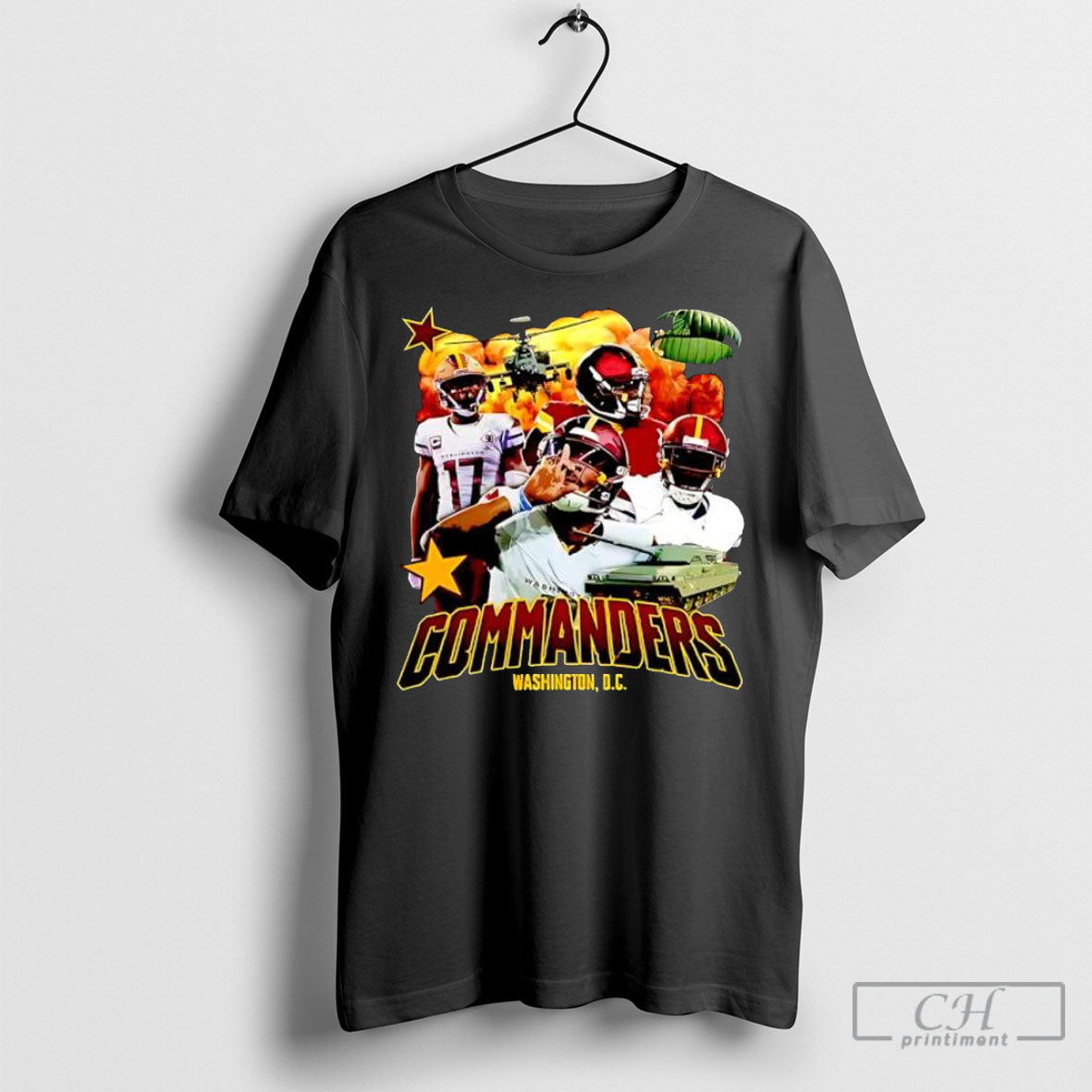 Commanders Washington D C Military Tank Football - Adult & Kids T-Shirts, Sweatshirts & Hoodies apparel design preview 1