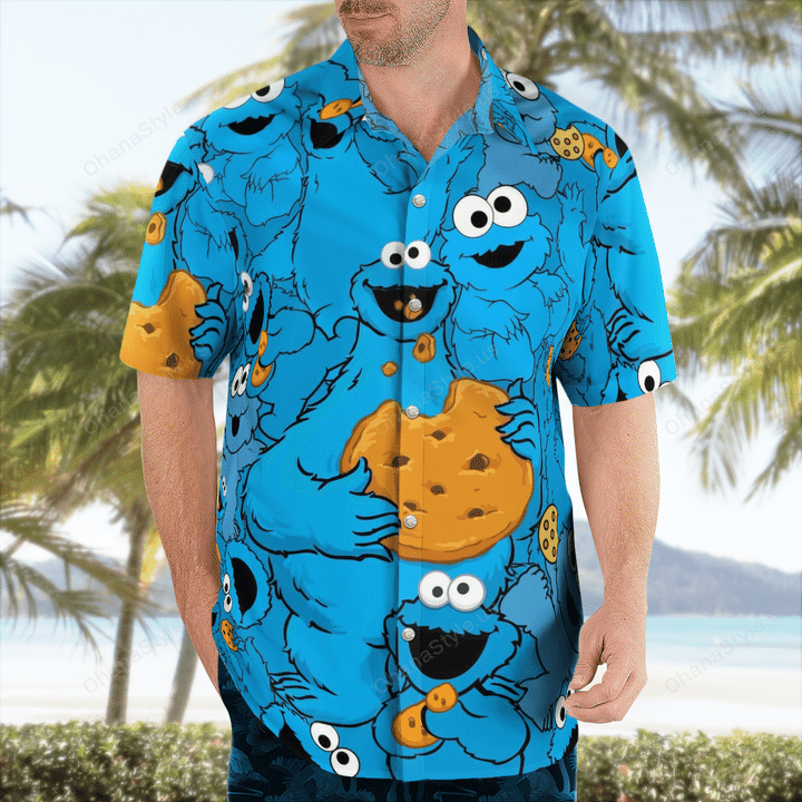 Cookie Monster Hawaiian Beach Vibe - Adult & Kids T-Shirts, Sweatshirts & Hoodies apparel design preview 1