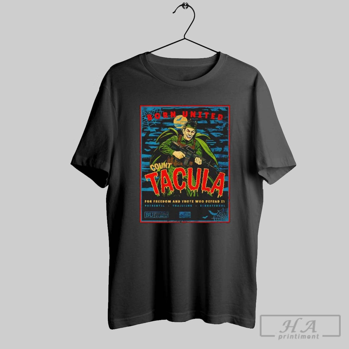Count Tacula For Freedom And Those Who Defend It - Adult & Kids T-Shirts, Sweatshirts & Hoodies apparel design preview 1
